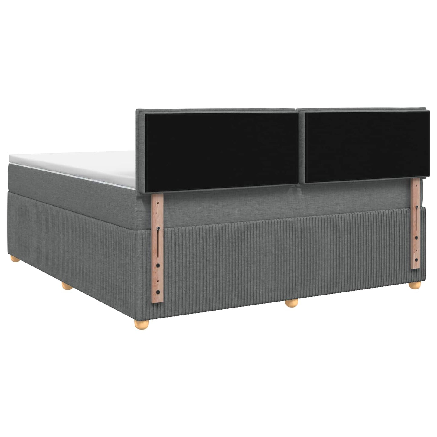 vidaXL Κρεβάτι box spring με στρώμα Σκούρο Γκρι 140 x 200 cm Ύφασμα