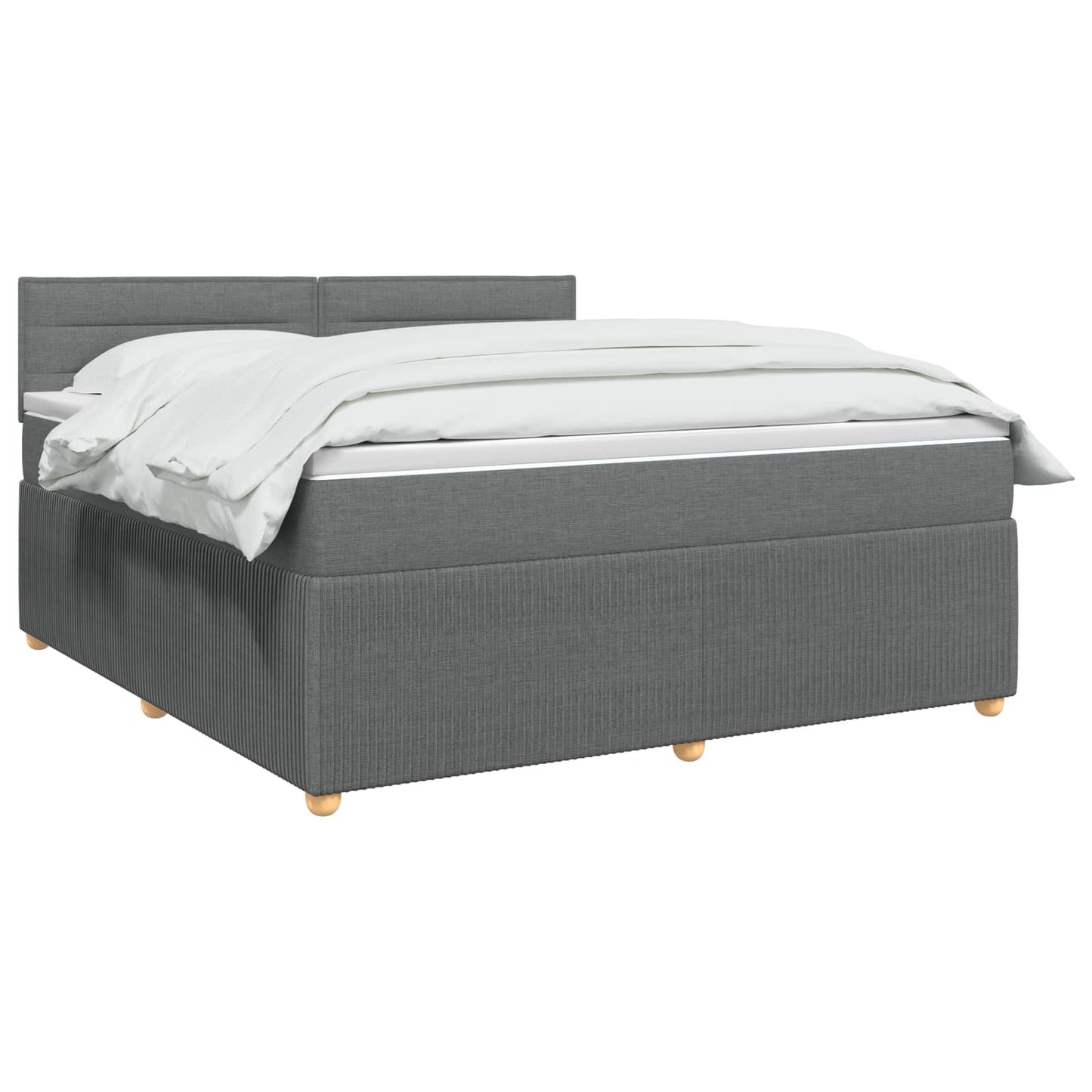 vidaXL Κρεβάτι box spring με στρώμα Σκούρο Γκρι 140 x 200 cm Ύφασμα