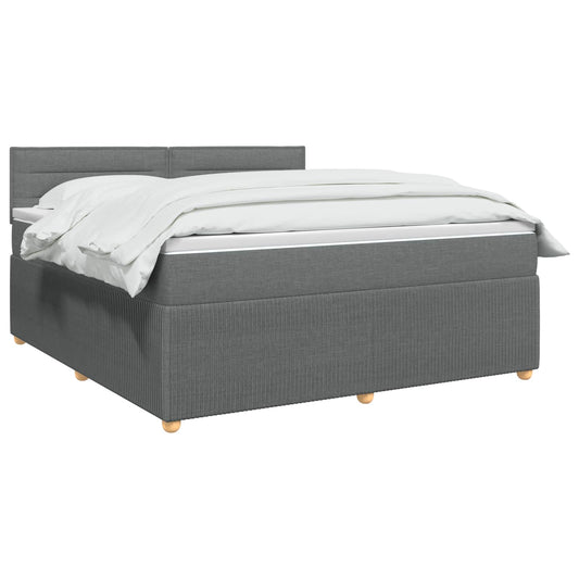 vidaXL Κρεβάτι box spring με στρώμα Σκούρο Γκρι 140 x 200 cm Ύφασμα