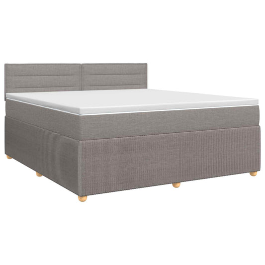 vidaXL Κρεβάτι box spring με στρώμα Taupe 140 x 200 cm Ύφασμα