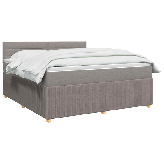 vidaXL Κρεβάτι box spring με στρώμα Taupe 140 x 200 cm Ύφασμα