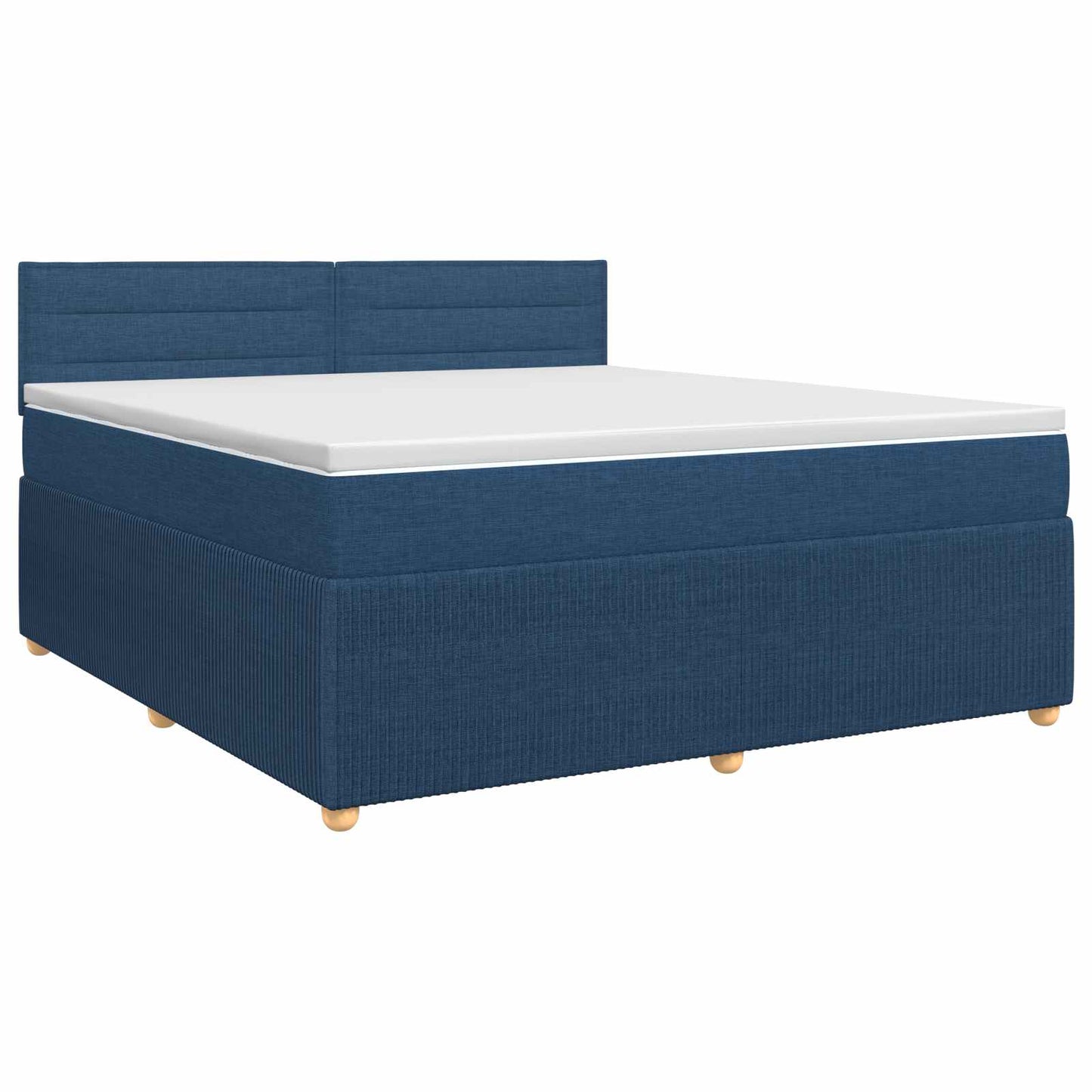 vidaXL Κρεβάτι box spring με στρώμα Μπλε 140 x 200 cm Ύφασμα
