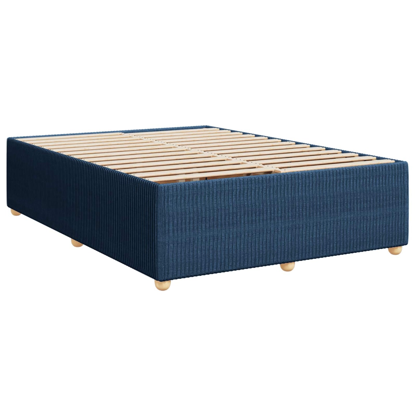 vidaXL Κρεβάτι box spring με στρώμα Μπλε 140 x 200 cm Ύφασμα