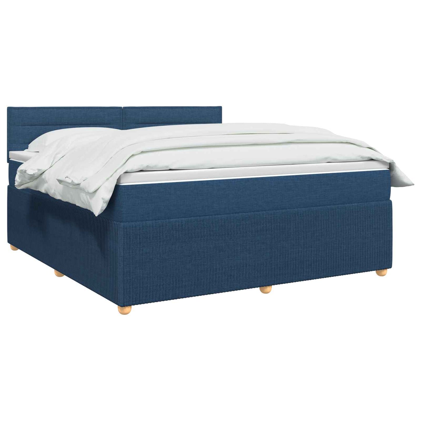 vidaXL Κρεβάτι box spring με στρώμα Μπλε 140 x 200 cm Ύφασμα