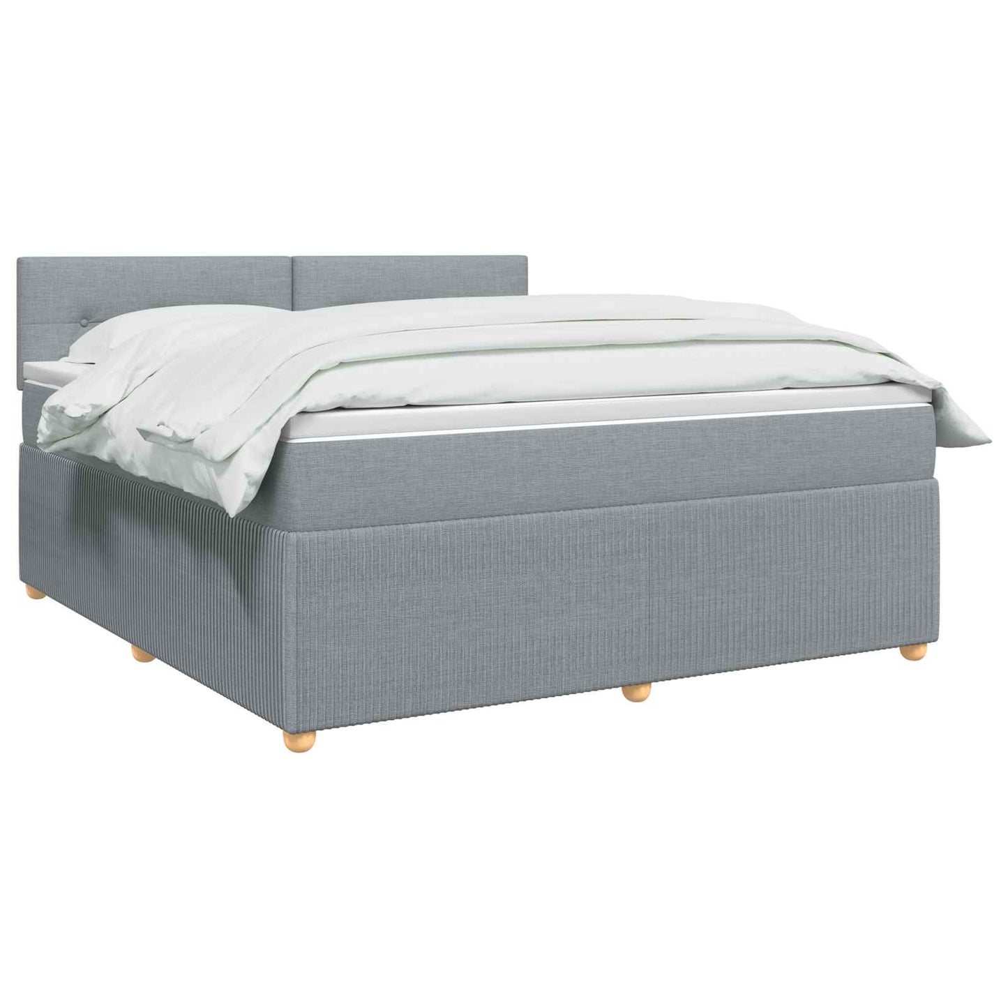 vidaXL Κρεβάτι box spring με στρώμα Ανοιχτό γκρι 140 x 200 cm Ύφασμα