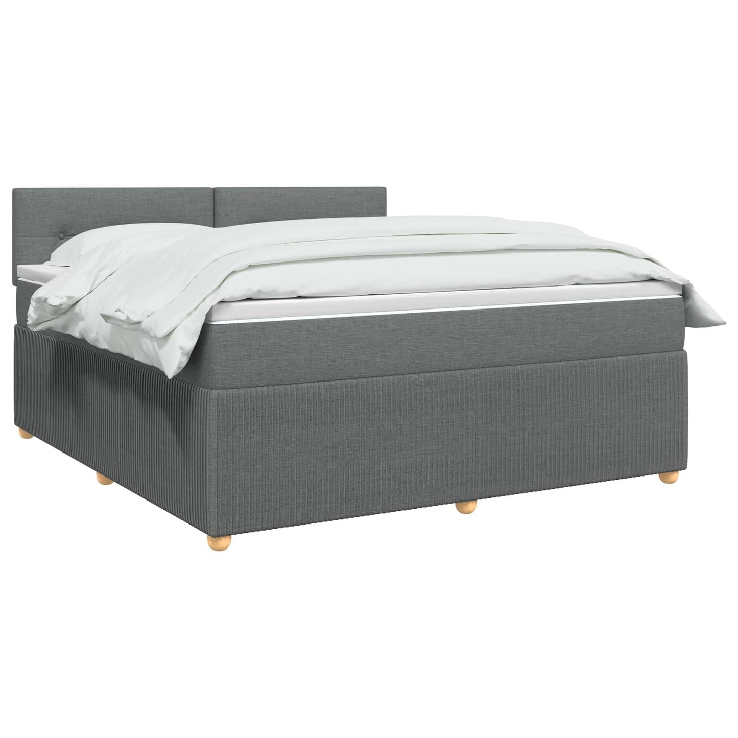 vidaXL Κρεβάτι box spring με στρώμα Σκούρο Γκρι 140 x 200 cm Ύφασμα