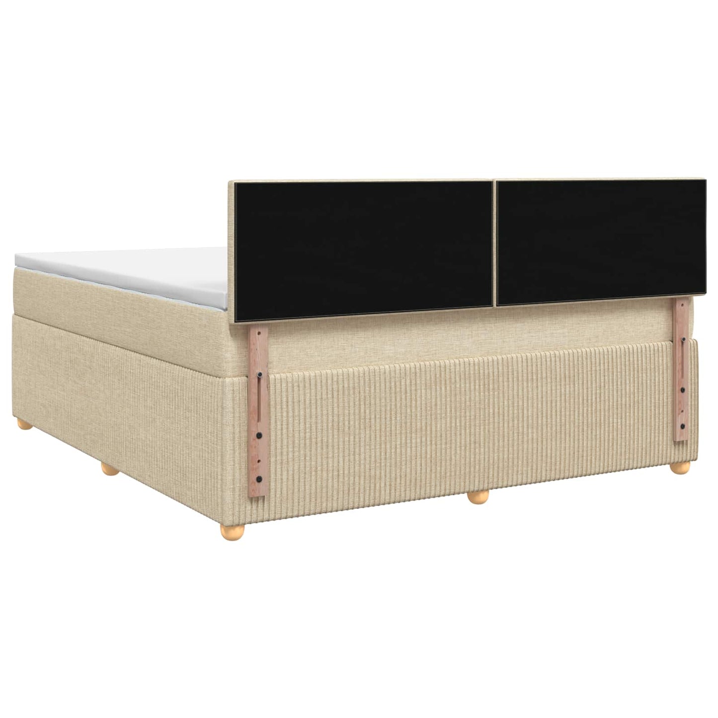 vidaXL Κρεβάτι box spring με στρώμα Κρεμ 140 x 200 cm Ύφασμα