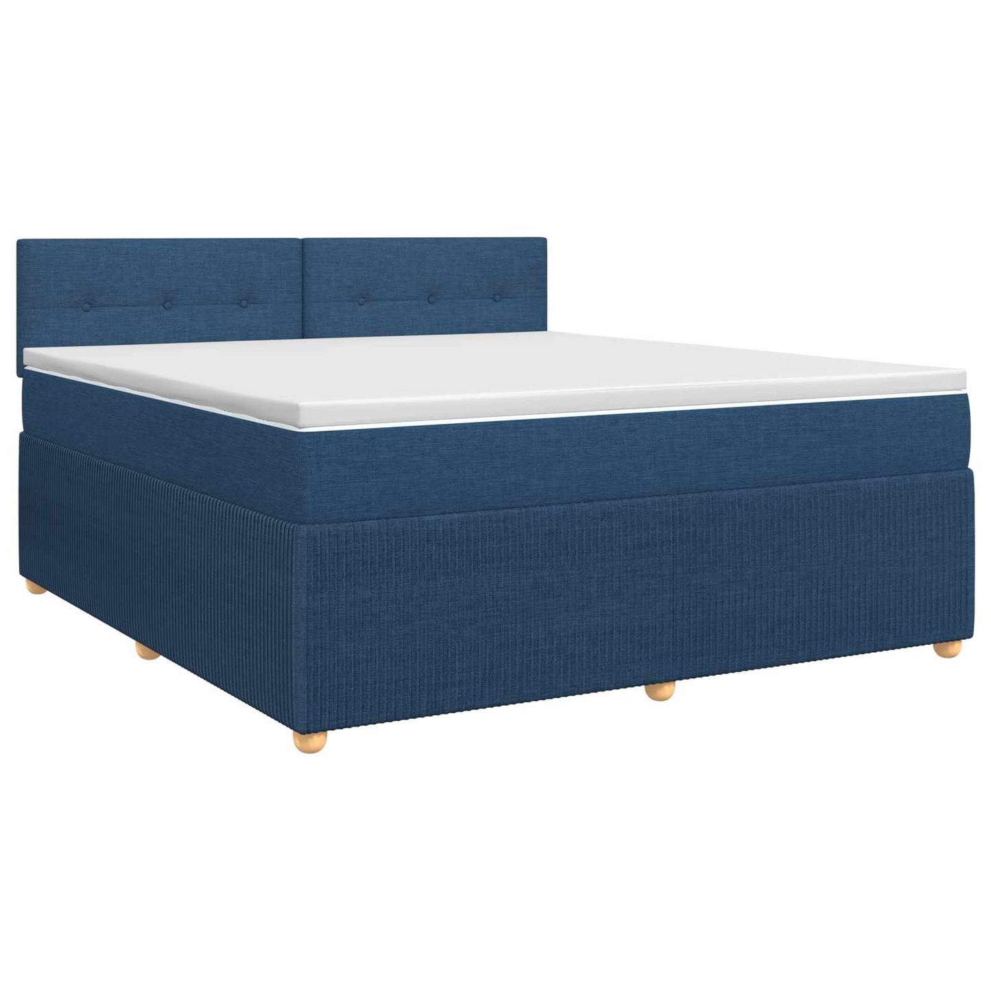 vidaXL Κρεβάτι box spring με στρώμα Μπλε 140 x 200 cm Ύφασμα