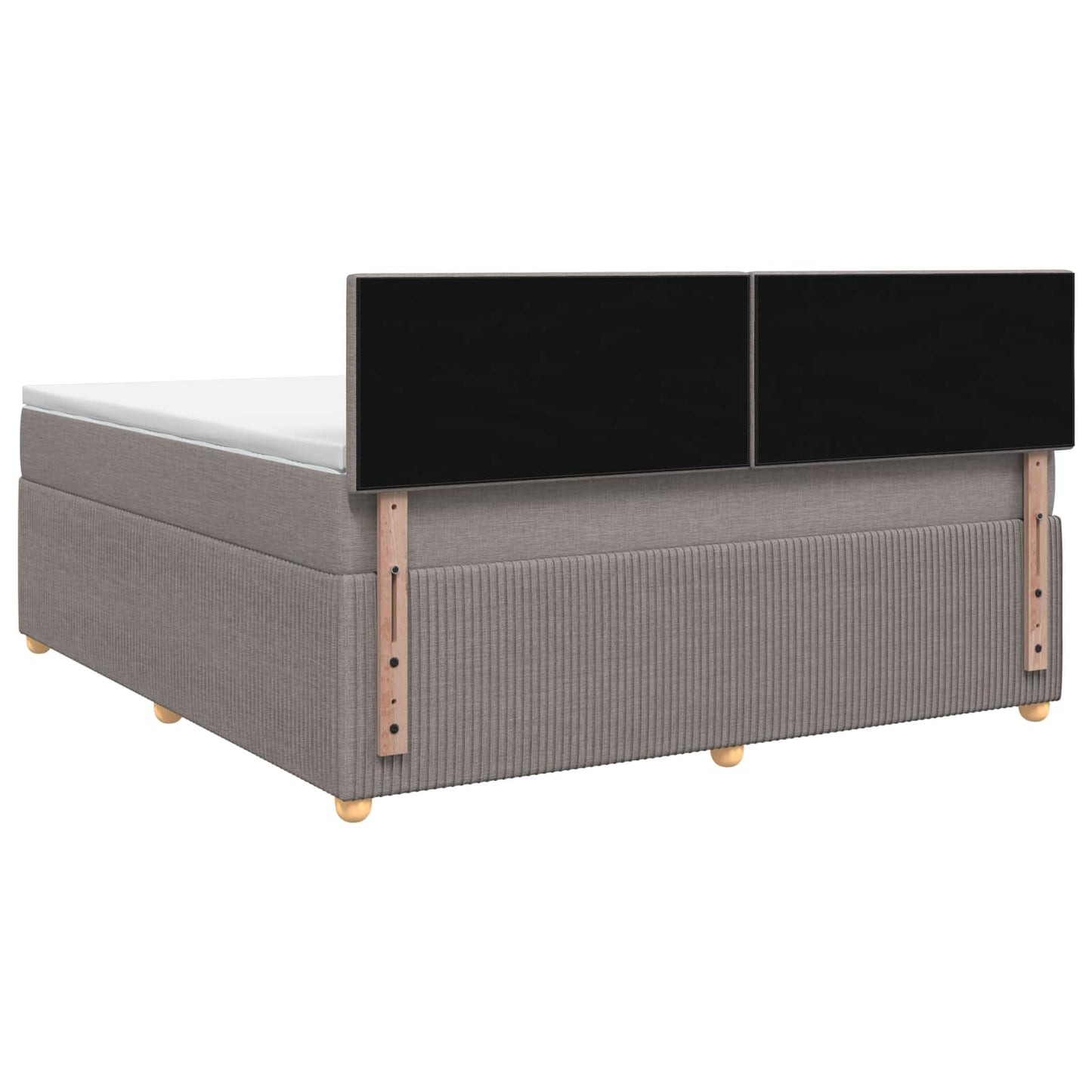 vidaXL Κρεβάτι box spring με στρώμα Taupe 160 x 200 cm Ύφασμα