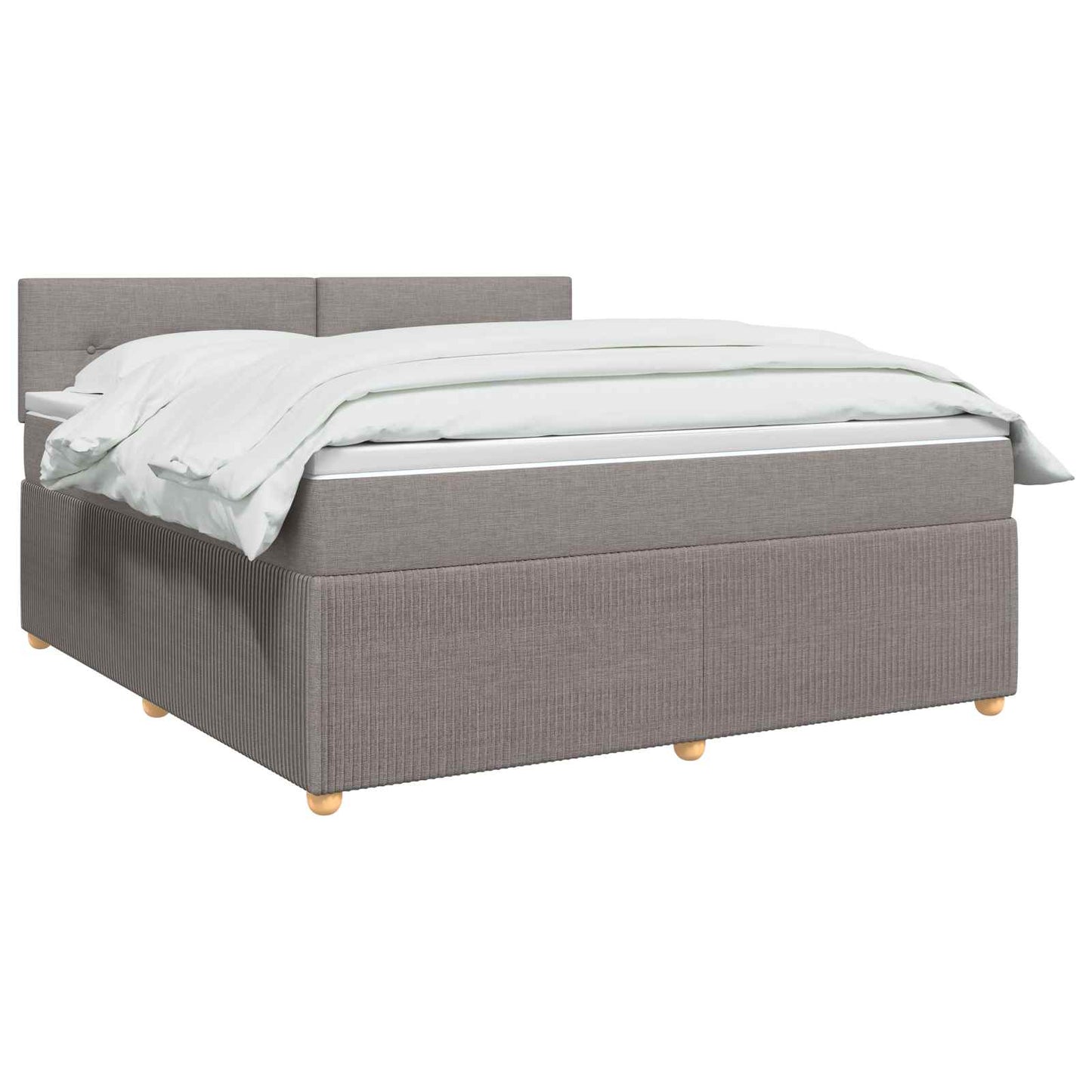 vidaXL Κρεβάτι box spring με στρώμα Taupe 160 x 200 cm Ύφασμα
