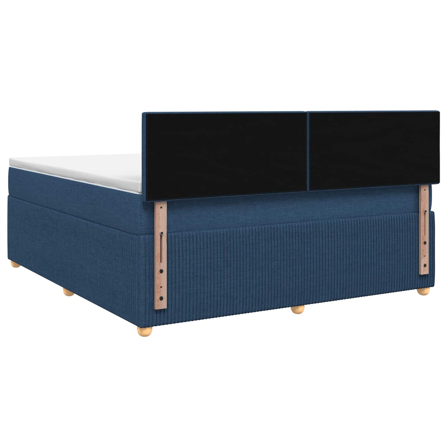 vidaXL Κρεβάτι box spring με στρώμα Μπλε 160 x 200 cm Ύφασμα