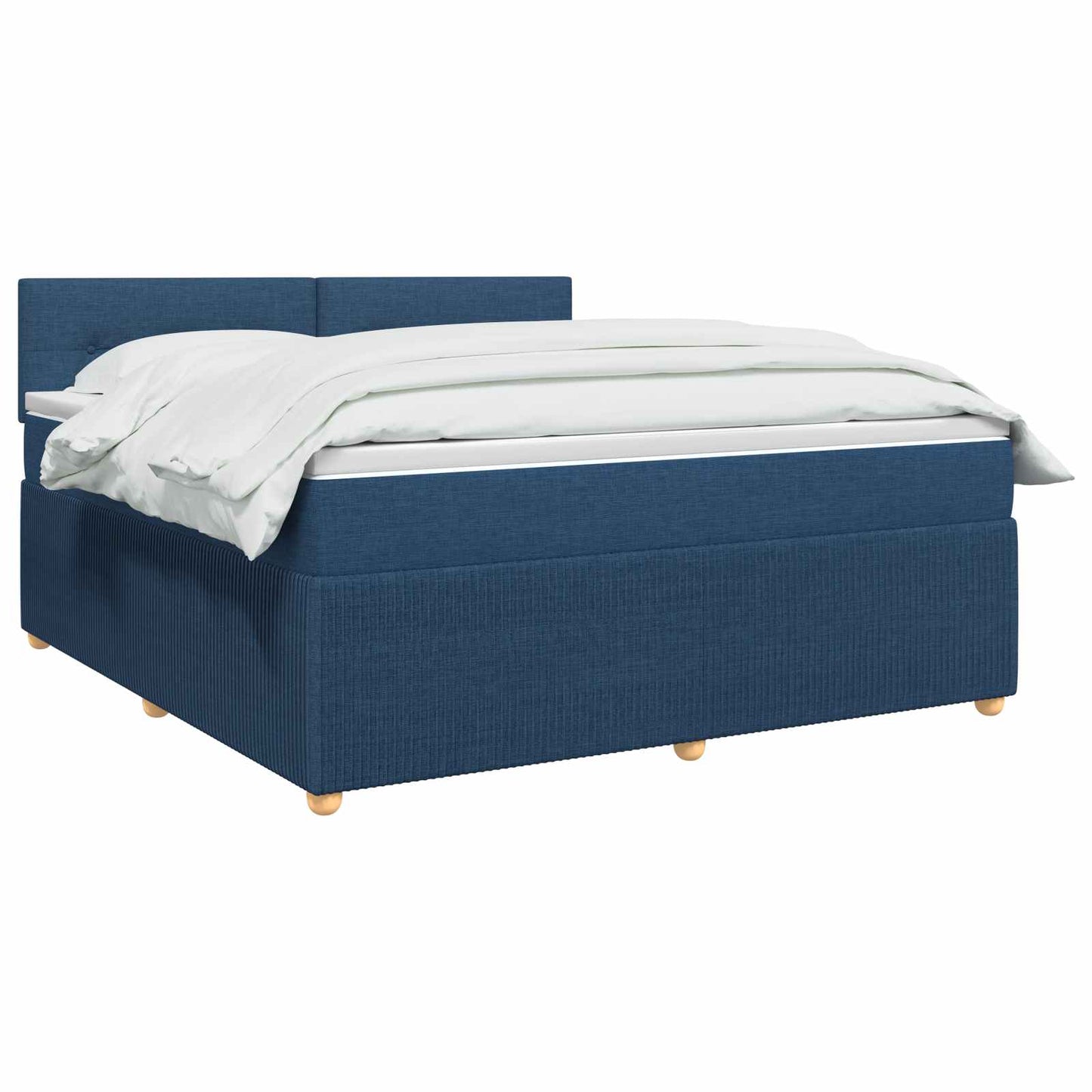 vidaXL Κρεβάτι box spring με στρώμα Μπλε 160 x 200 cm Ύφασμα
