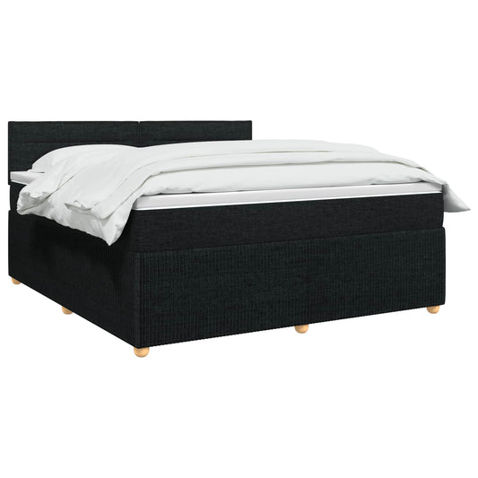 vidaXL Κρεβάτι box spring με στρώμα Μαύρο 180 x 200 cm Ύφασμα