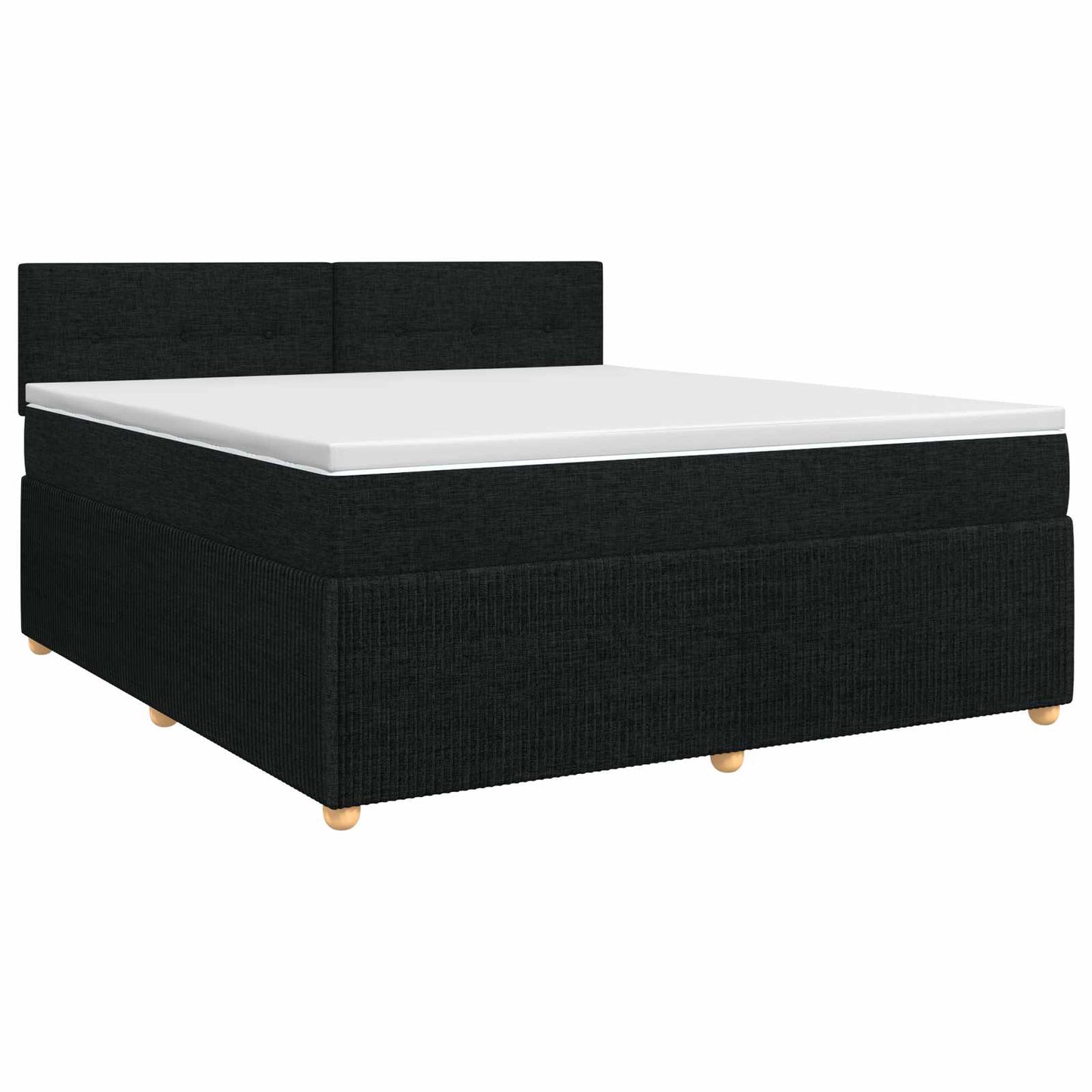 vidaXL Κρεβάτι box spring με στρώμα Μαύρο 180 x 200 cm Ύφασμα