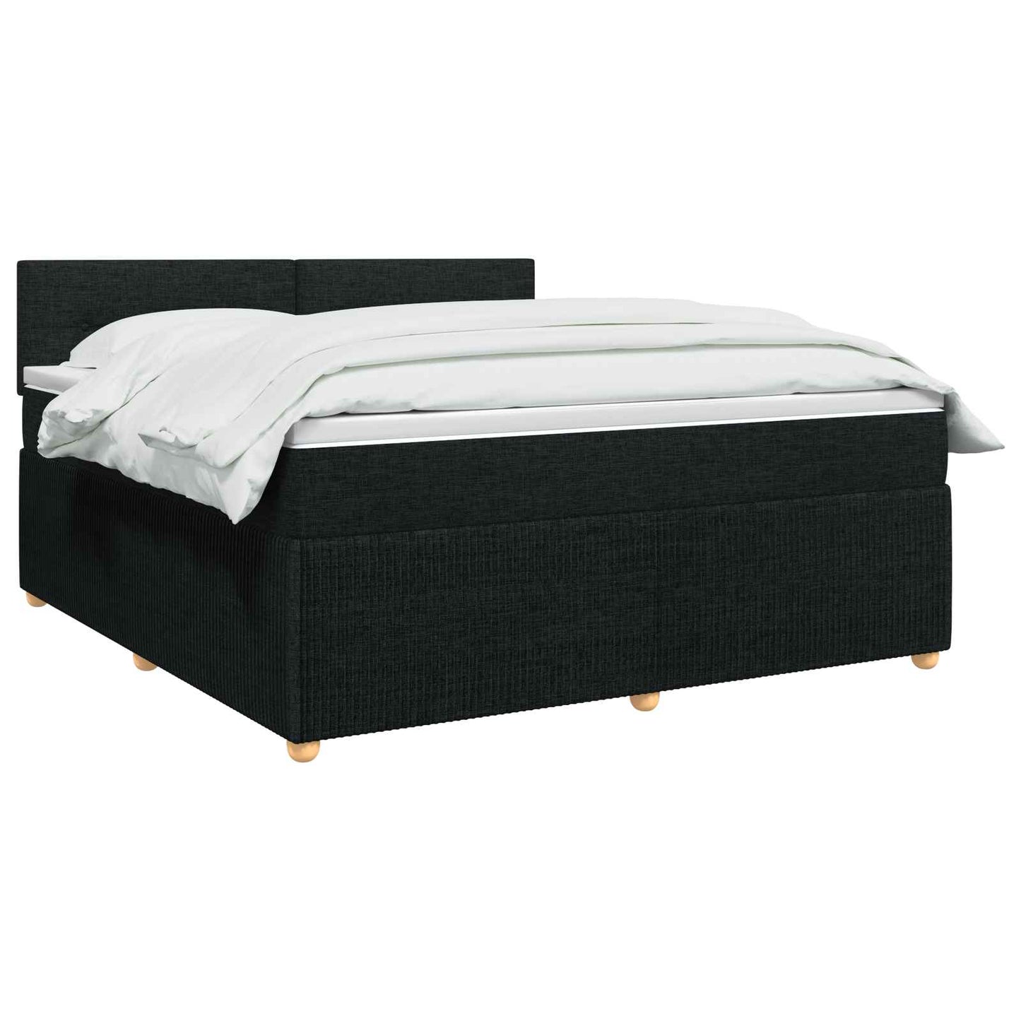 vidaXL Κρεβάτι box spring με στρώμα Μαύρο 180 x 200 cm Ύφασμα