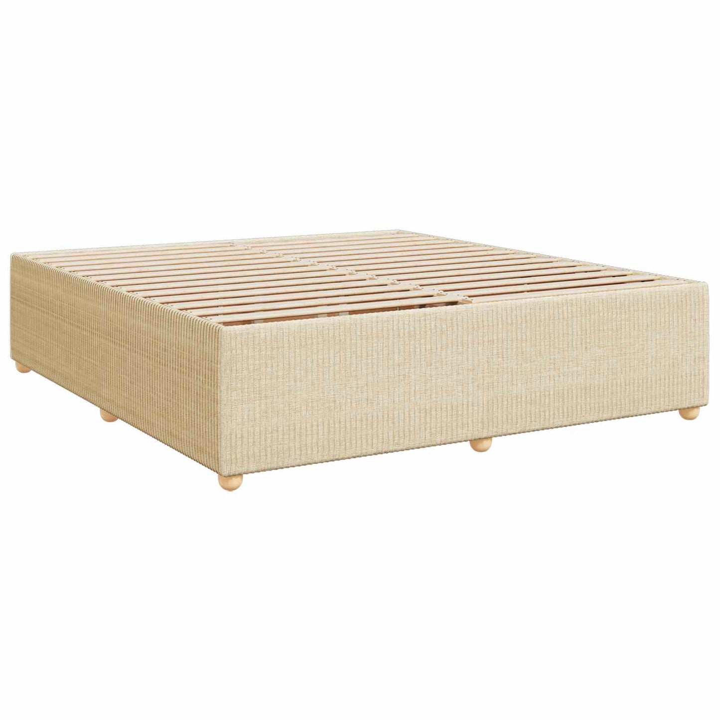 vidaXL Κρεβάτι box spring με στρώμα Κρεμ 180 x 200 cm Ύφασμα