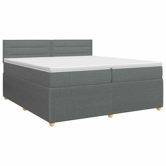 vidaXL Κρεβάτι box spring με στρώμα Σκούρο Γκρι 200 x 200 cm Ύφασμα