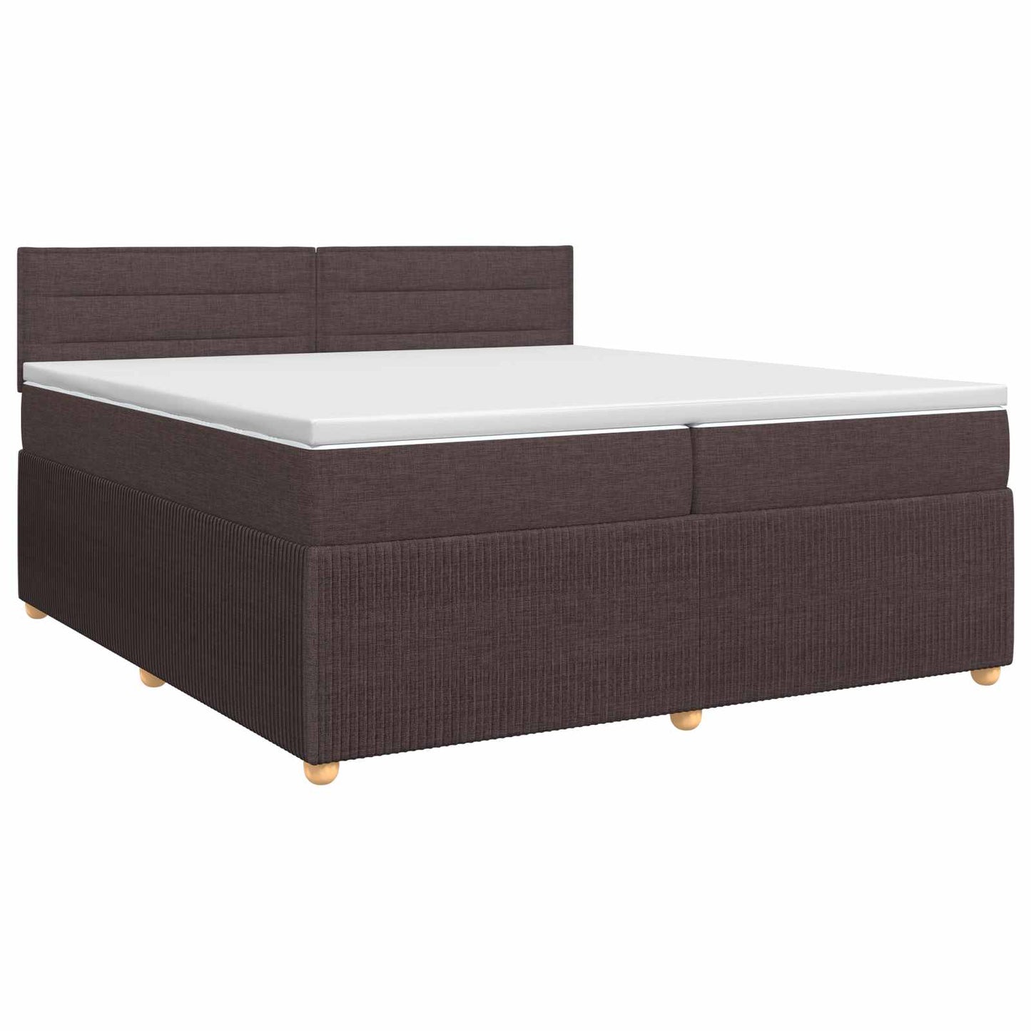 vidaXL Κρεβάτι box spring με στρώμα Σκούρο Καφέ 200 x 200 cm Ύφασμα