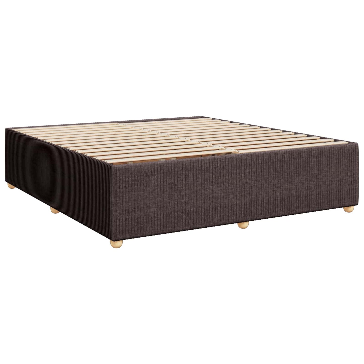 vidaXL Κρεβάτι box spring με στρώμα Σκούρο Καφέ 200 x 200 cm Ύφασμα
