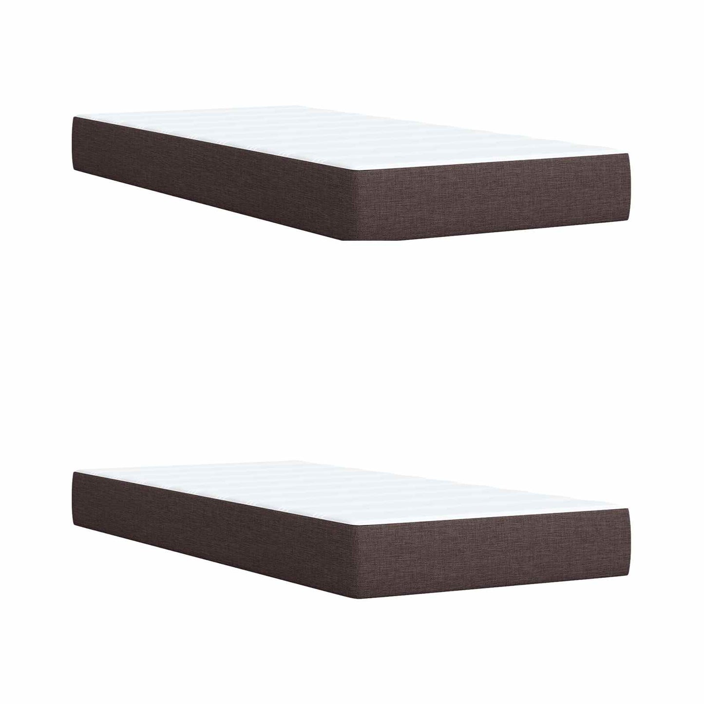 vidaXL Κρεβάτι box spring με στρώμα Σκούρο Καφέ 200 x 200 cm Ύφασμα