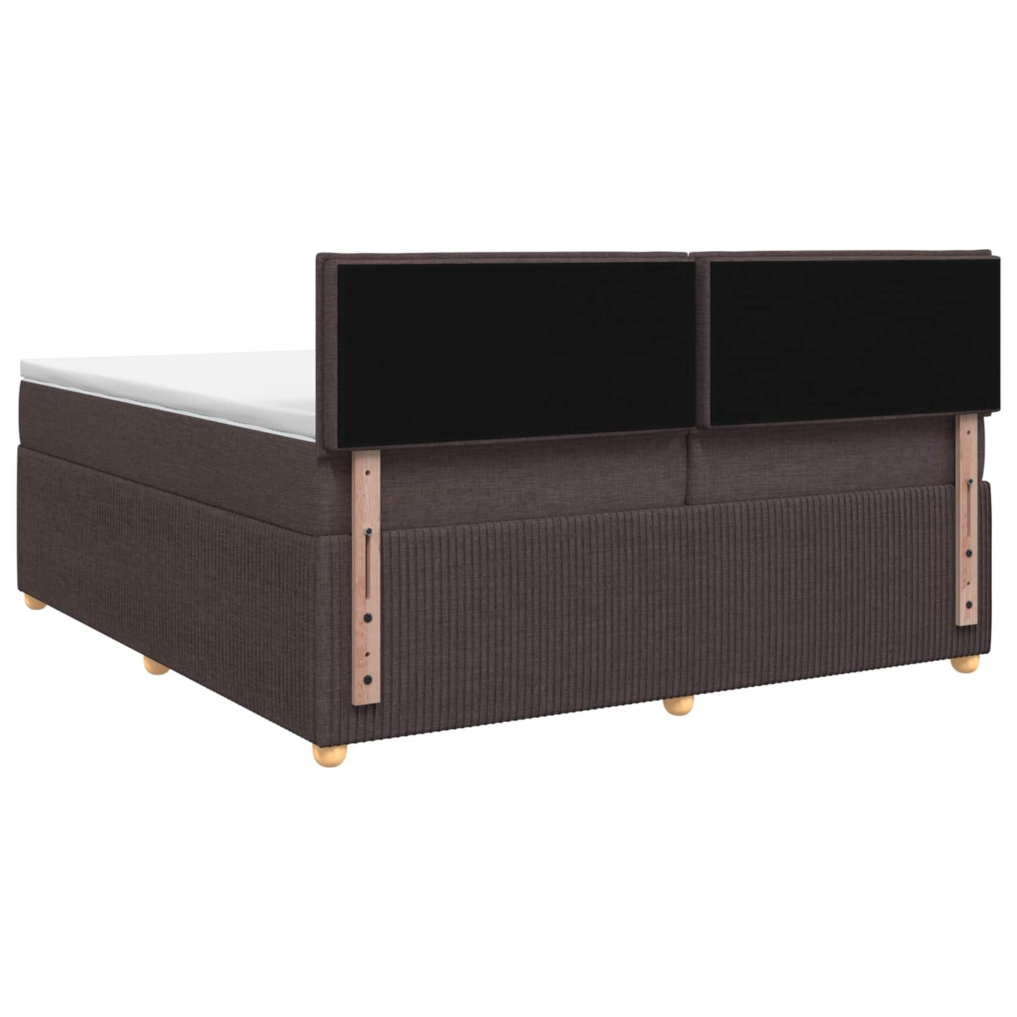 vidaXL Κρεβάτι box spring με στρώμα Σκούρο Καφέ 200 x 200 cm Ύφασμα