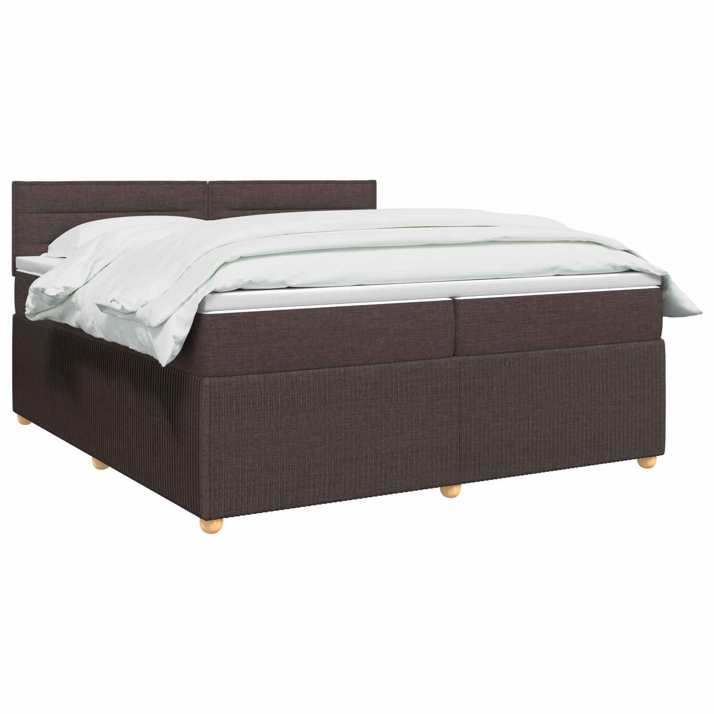 vidaXL Κρεβάτι box spring με στρώμα Σκούρο Καφέ 200 x 200 cm Ύφασμα
