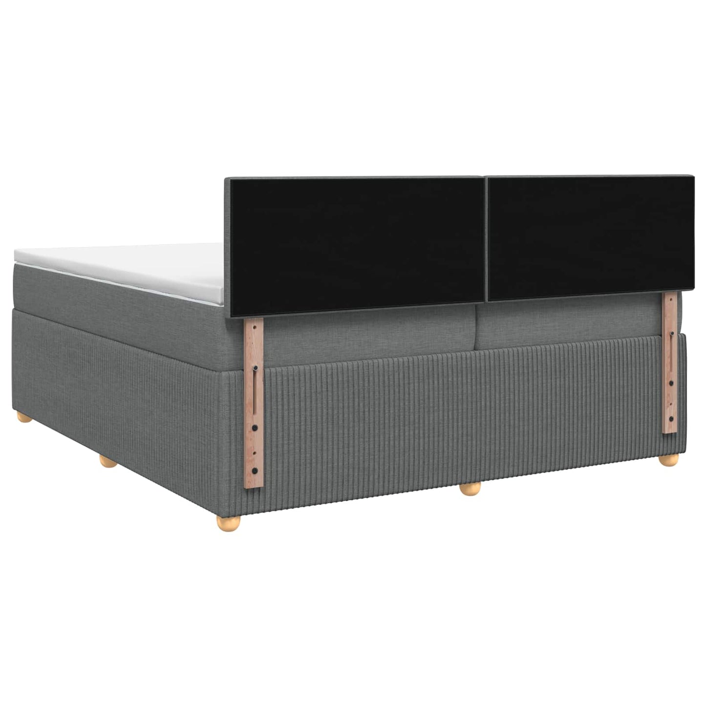 vidaXL Κρεβάτι box spring με στρώμα Σκούρο Γκρι 200 x 200 cm Ύφασμα
