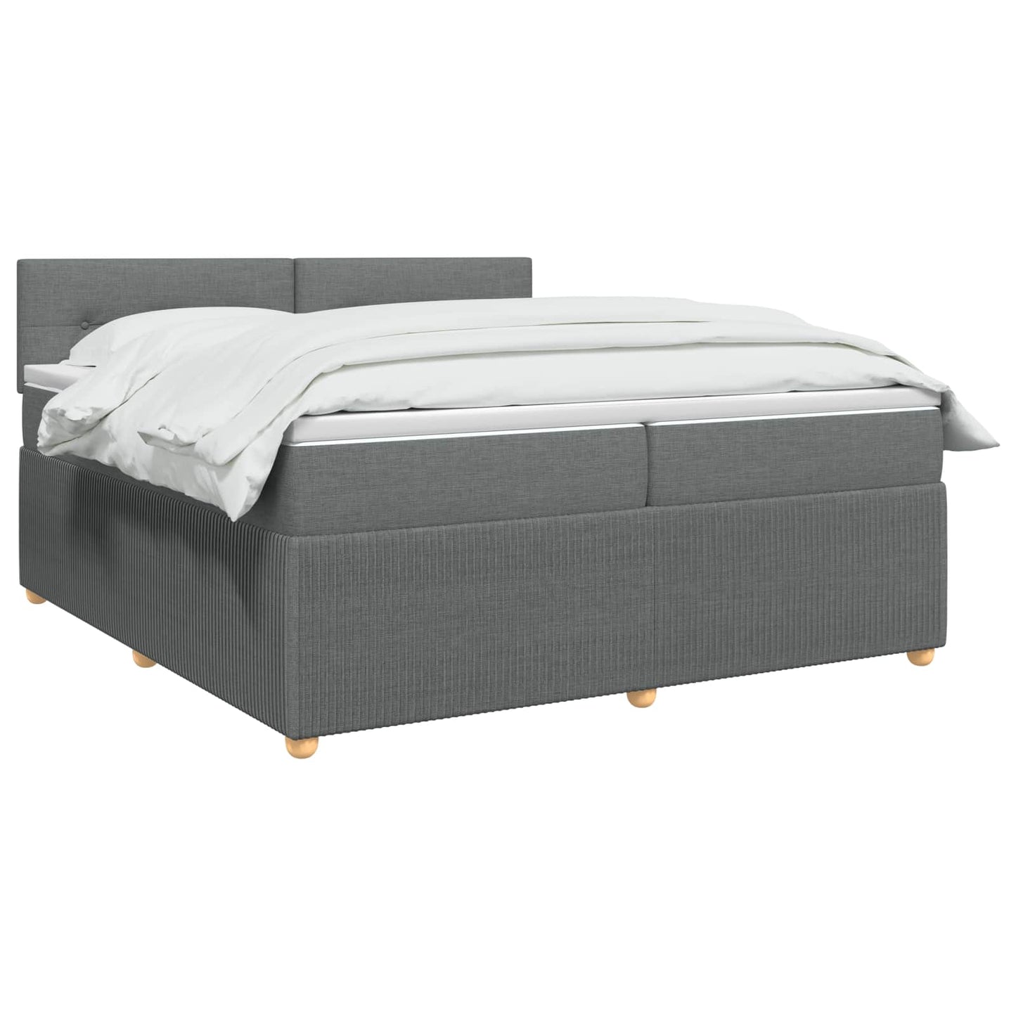 vidaXL Κρεβάτι box spring με στρώμα Σκούρο Γκρι 200 x 200 cm Ύφασμα