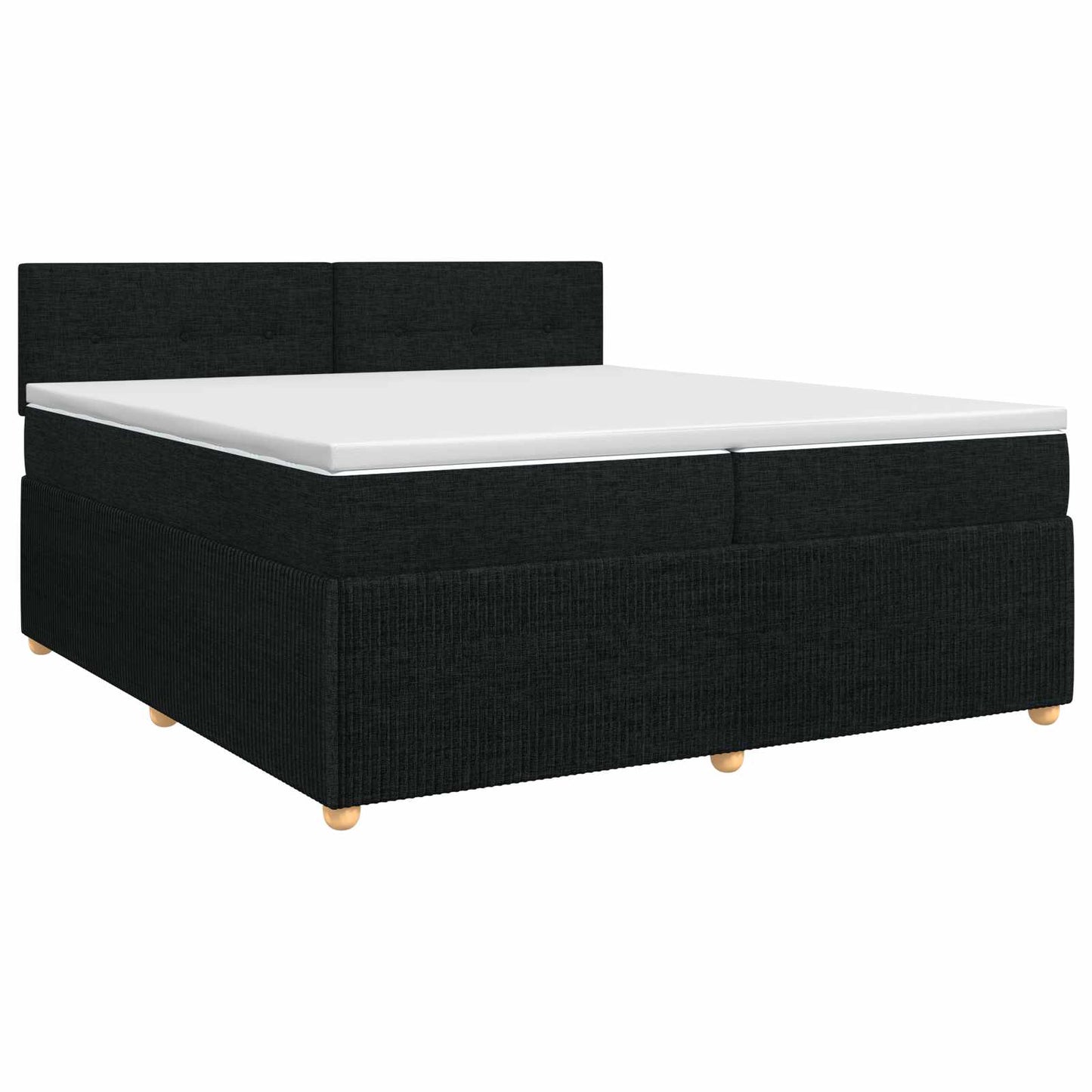 vidaXL Κρεβάτι box spring με στρώμα Μαύρο 200 x 200 cm Ύφασμα