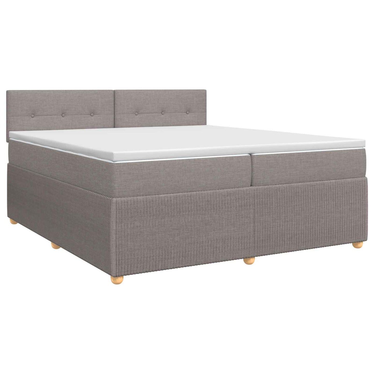 vidaXL Κρεβάτι box spring με στρώμα Taupe 200 x 200 cm Ύφασμα