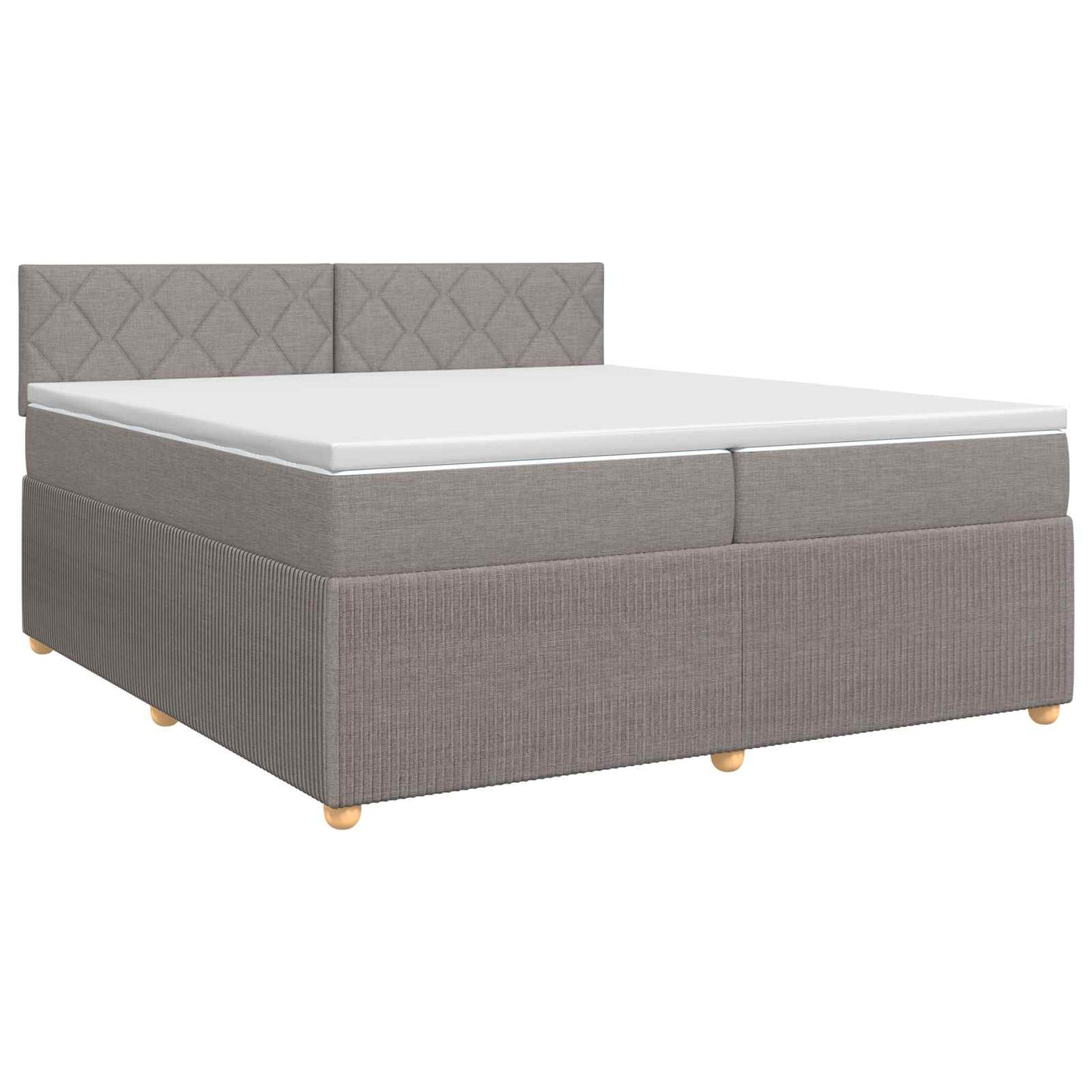 vidaXL Κρεβάτι box spring με στρώμα Taupe 200 x 200 cm Ύφασμα
