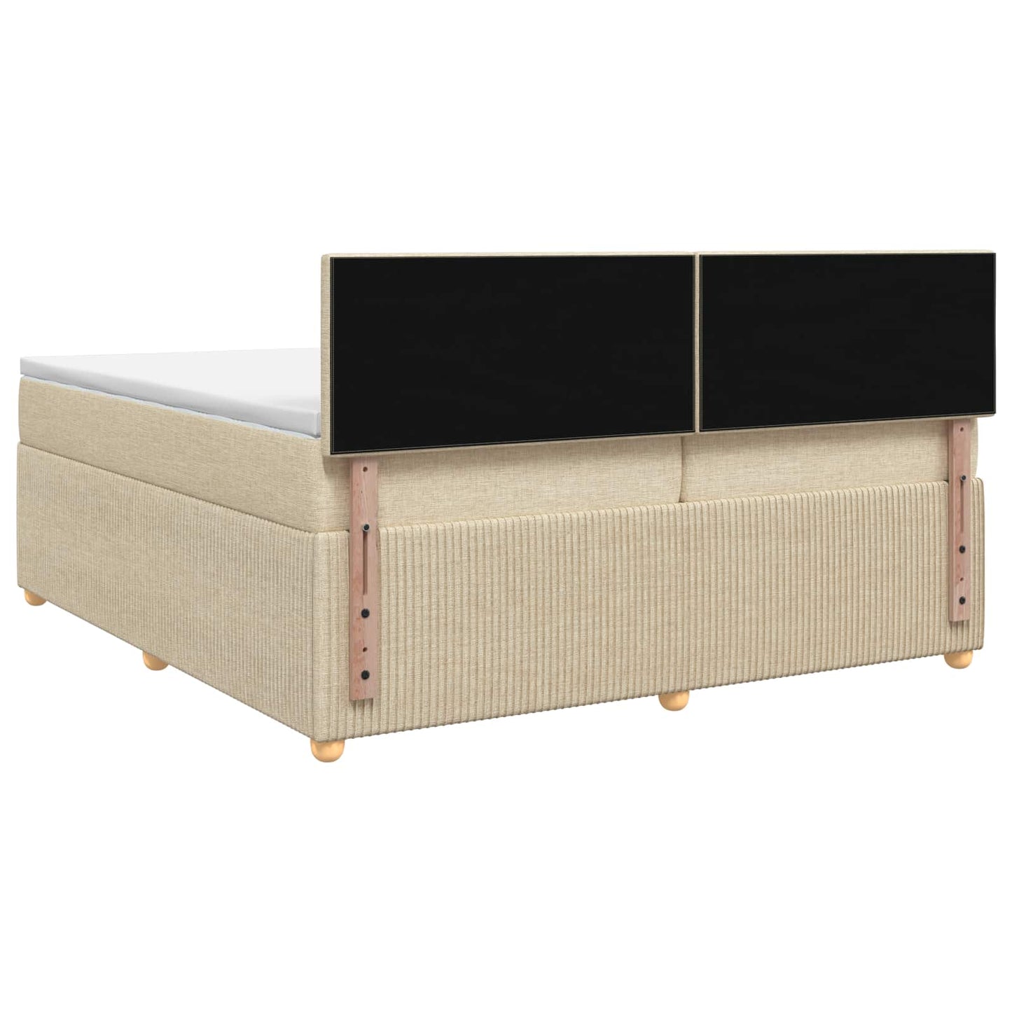 vidaXL Κρεβάτι box spring με στρώμα Κρεμ 200 x 200 cm Ύφασμα