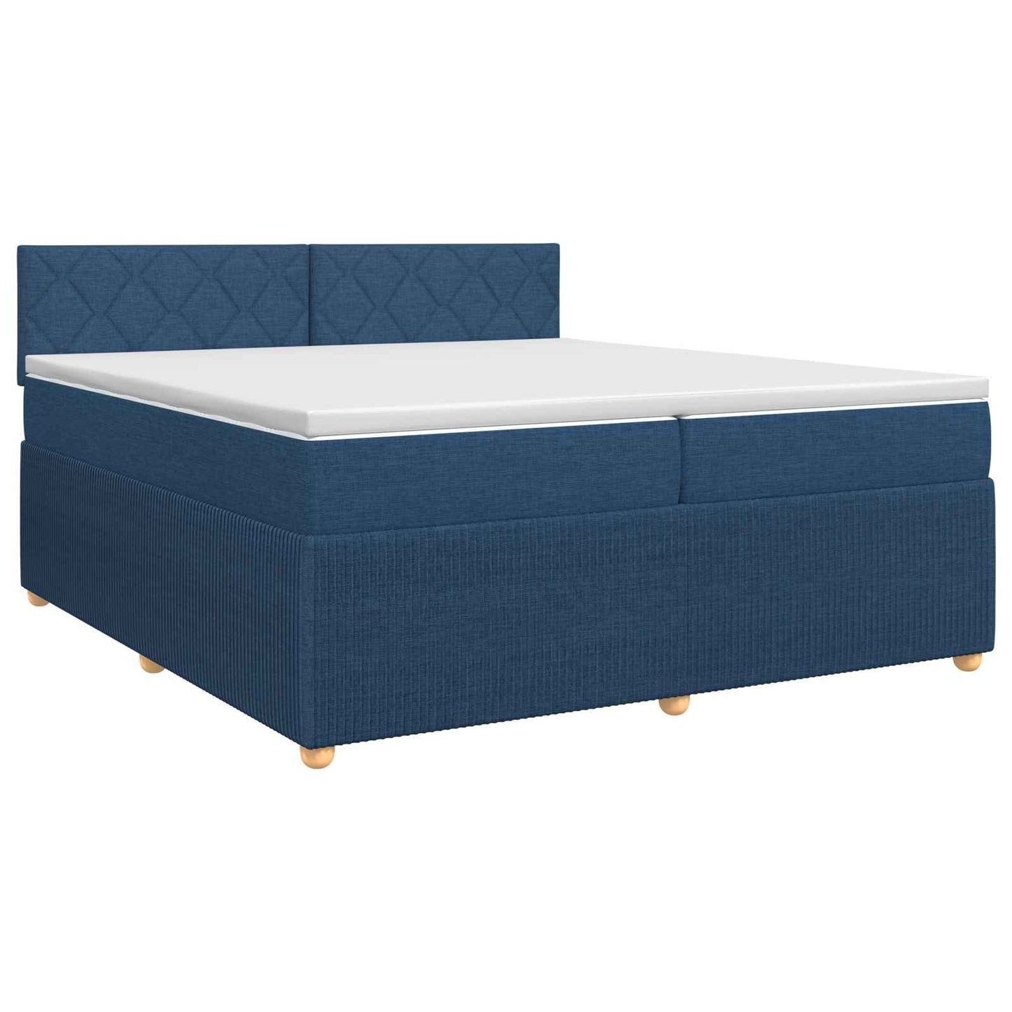 vidaXL Κρεβάτι box spring με στρώμα Μπλε 200 x 200 cm Ύφασμα