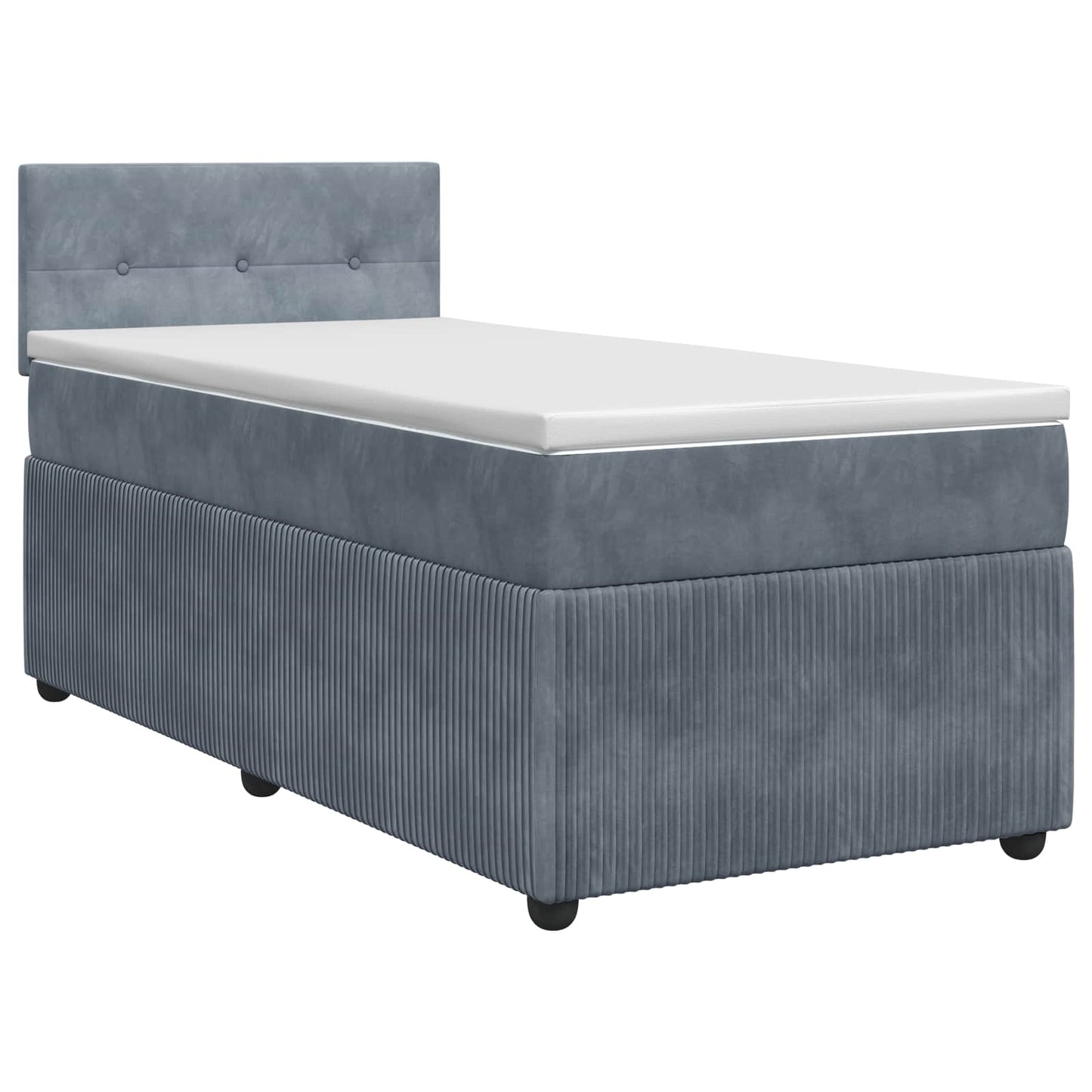vidaXL Κρεβάτι box spring με στρώμα Σκούρο Γκρι 80 x 200 cm Βελούδο