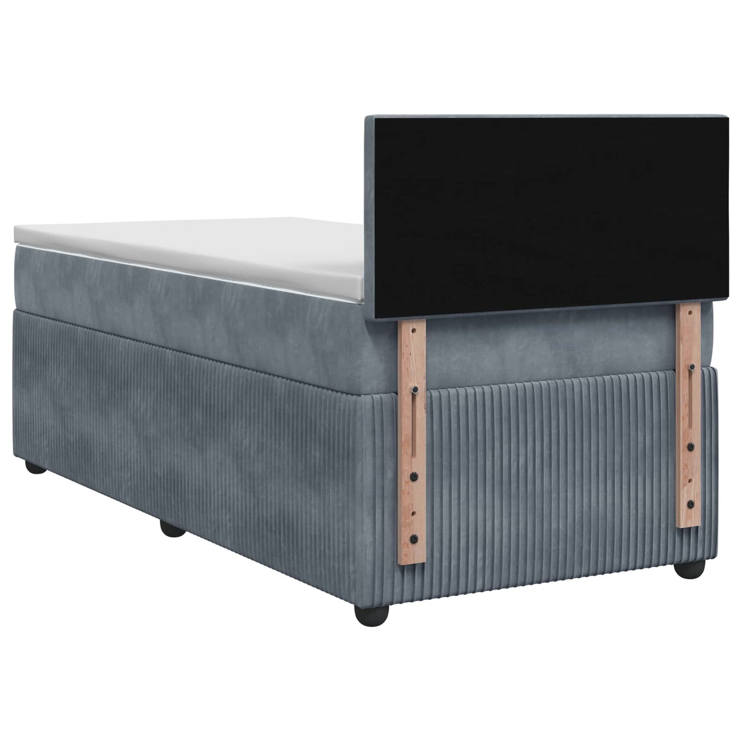 vidaXL Κρεβάτι box spring με στρώμα Σκούρο Γκρι 80 x 200 cm Βελούδο