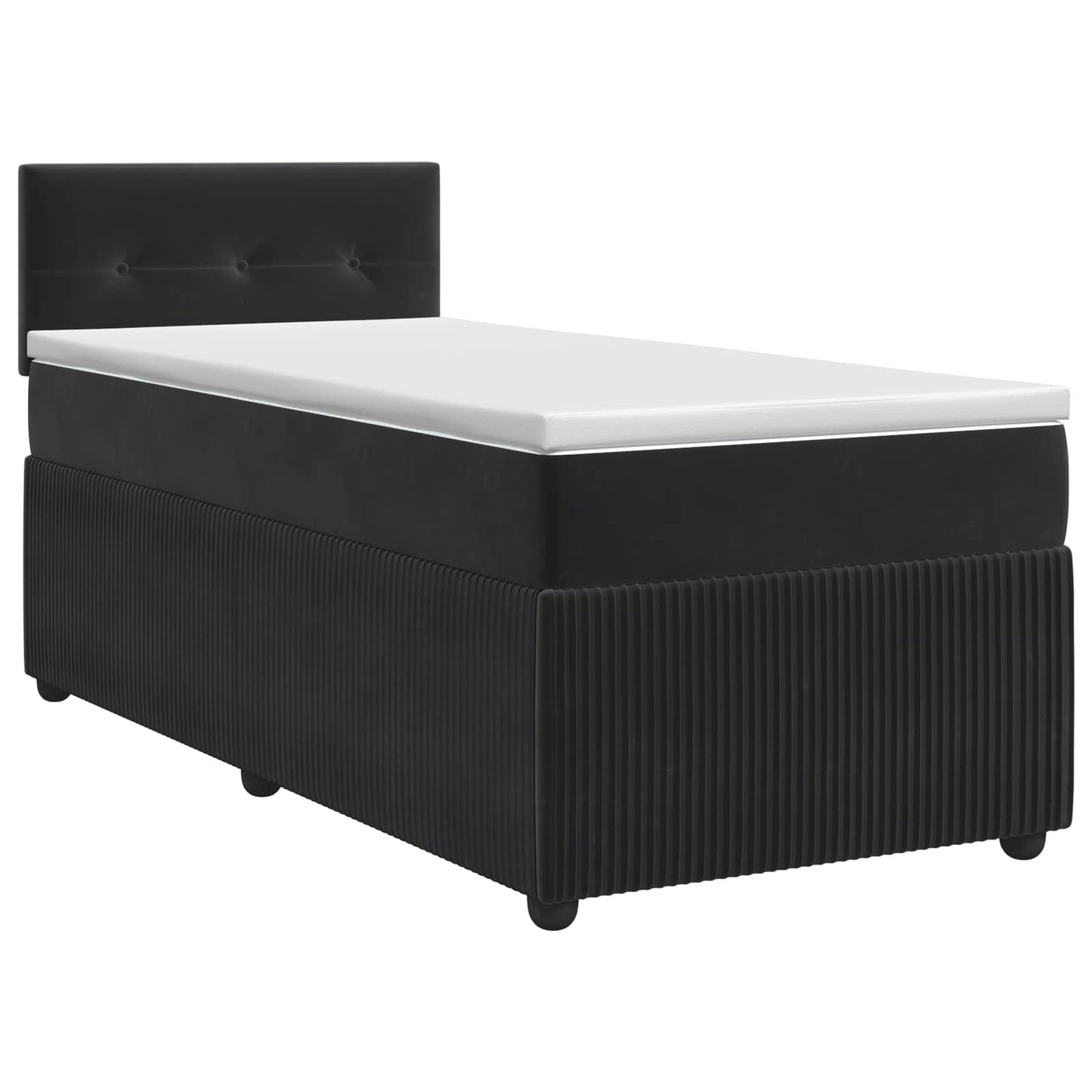 vidaXL Κρεβάτι box spring με στρώμα Μαύρο 80 x 200 cm Βελούδο