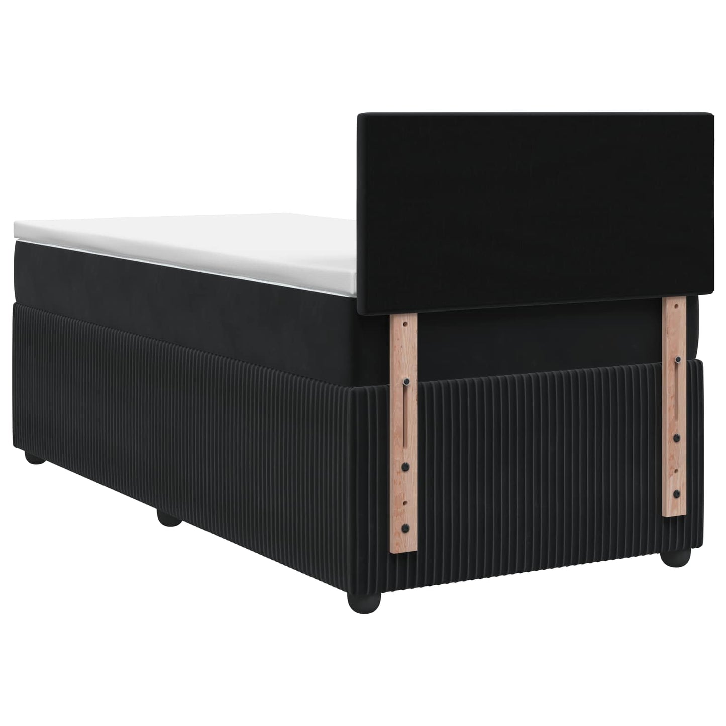 vidaXL Κρεβάτι box spring με στρώμα Μαύρο 80 x 200 cm Βελούδο