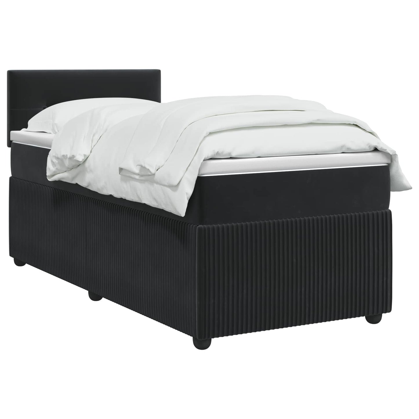 vidaXL Κρεβάτι box spring με στρώμα Μαύρο 80 x 200 cm Βελούδο