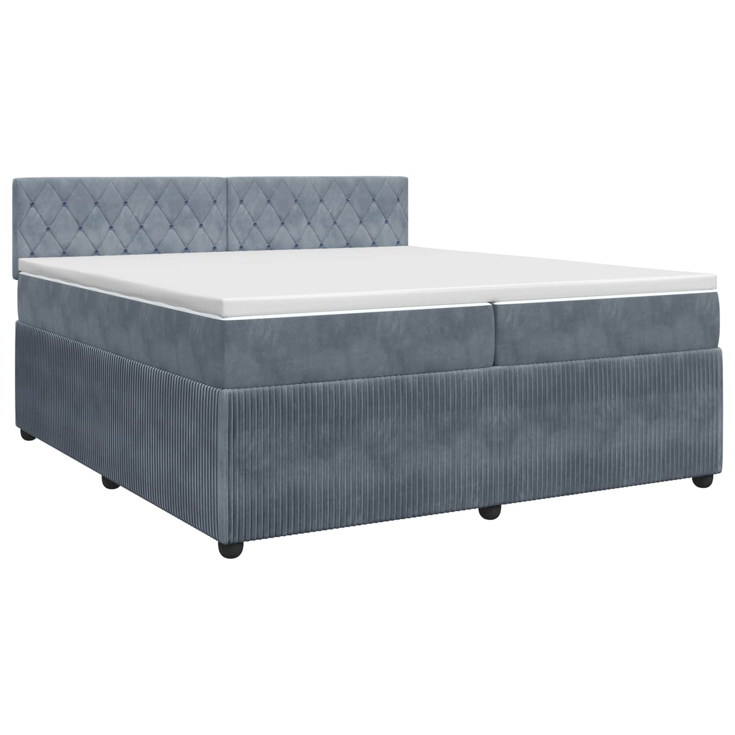 vidaXL Κρεβάτι box spring με στρώμα Σκούρο Γκρι 200 x 200 cm Βελούδο