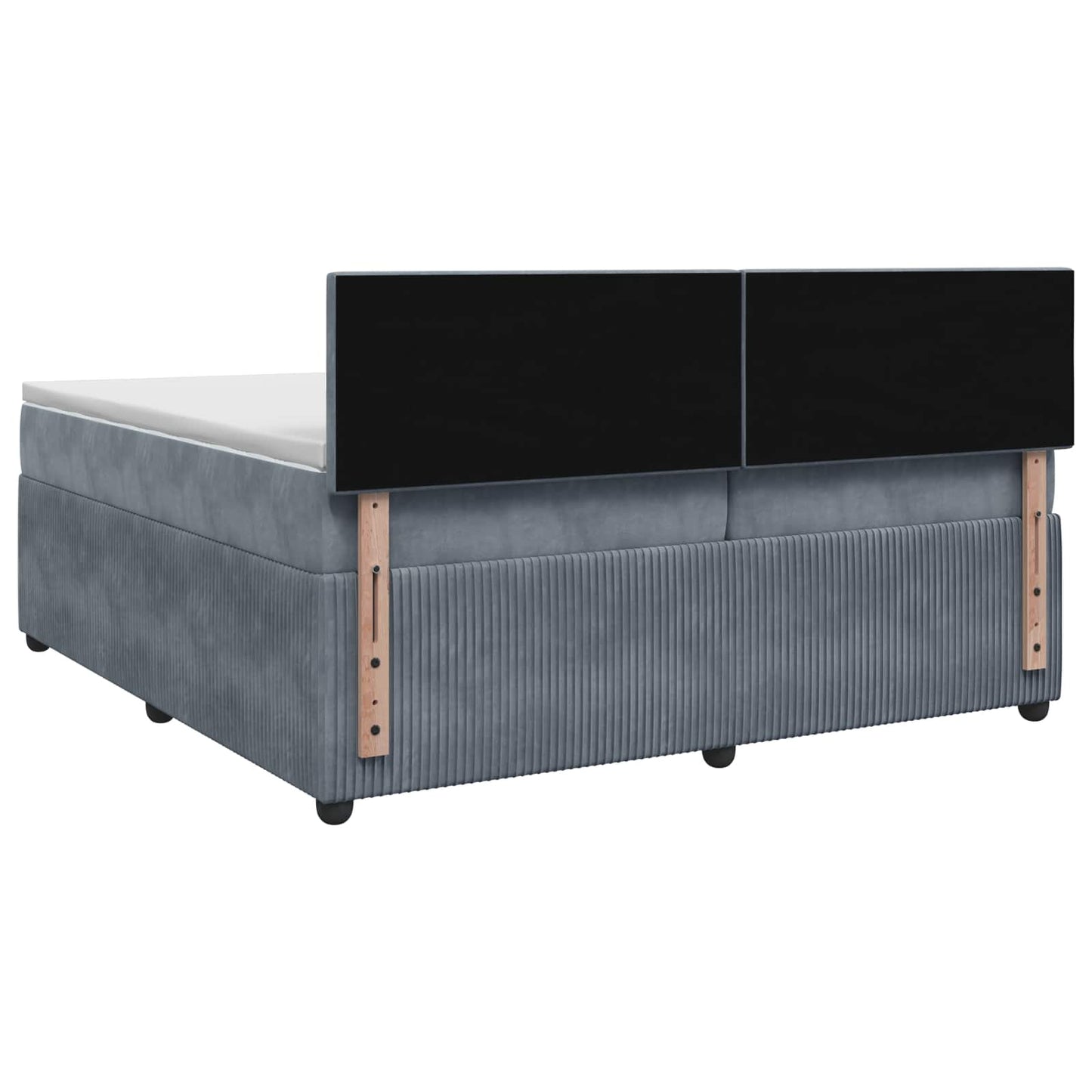vidaXL Κρεβάτι box spring με στρώμα Σκούρο Γκρι 200 x 200 cm Βελούδο