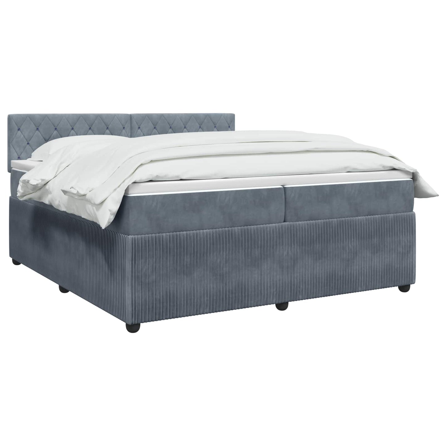 vidaXL Κρεβάτι box spring με στρώμα Σκούρο Γκρι 200 x 200 cm Βελούδο