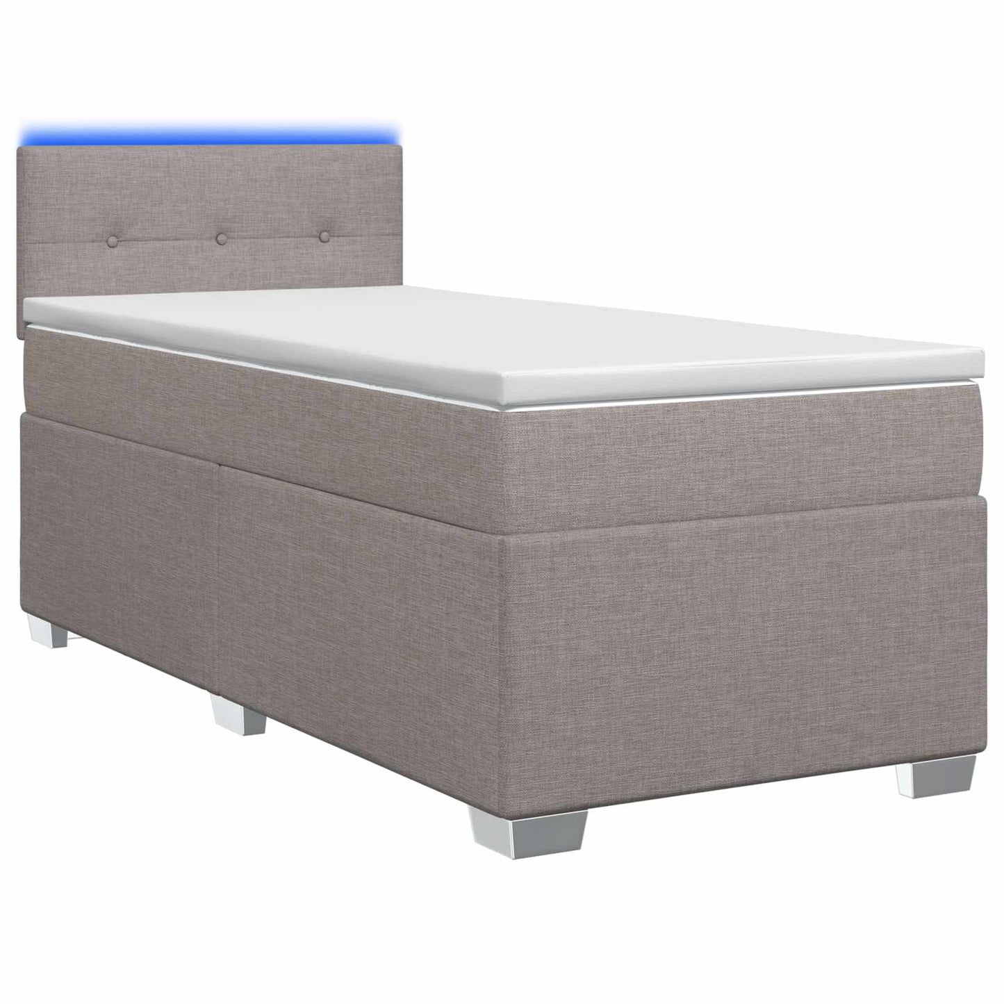 vidaXL Κρεβάτι Box Spring με Στρώμα και LED Taupe 80 x 200 cm Ύφασμα