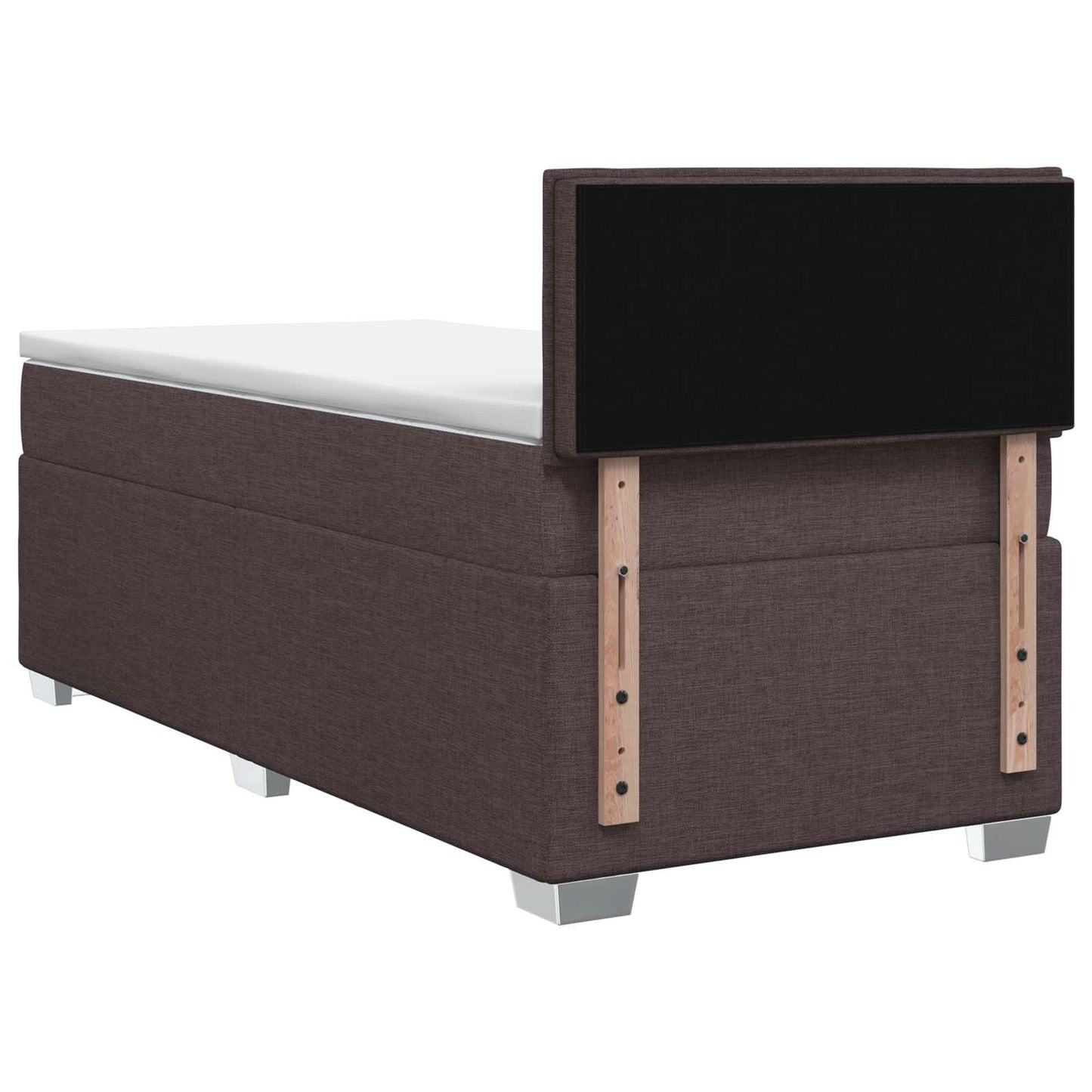 vidaXL Κρεβάτι Box Spring με Στρώμα και LED Σκούρο Καφέ 80 x 200 cm