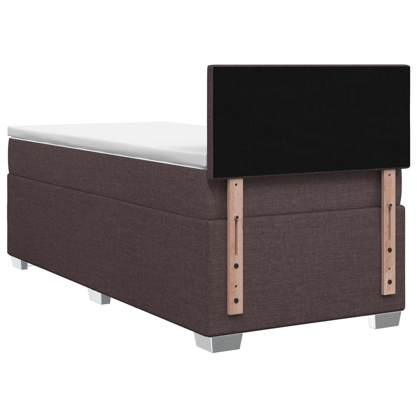 vidaXL Κρεβάτι Box Spring με Στρώμα και LED Σκούρο Καφέ 90 x 190 cm