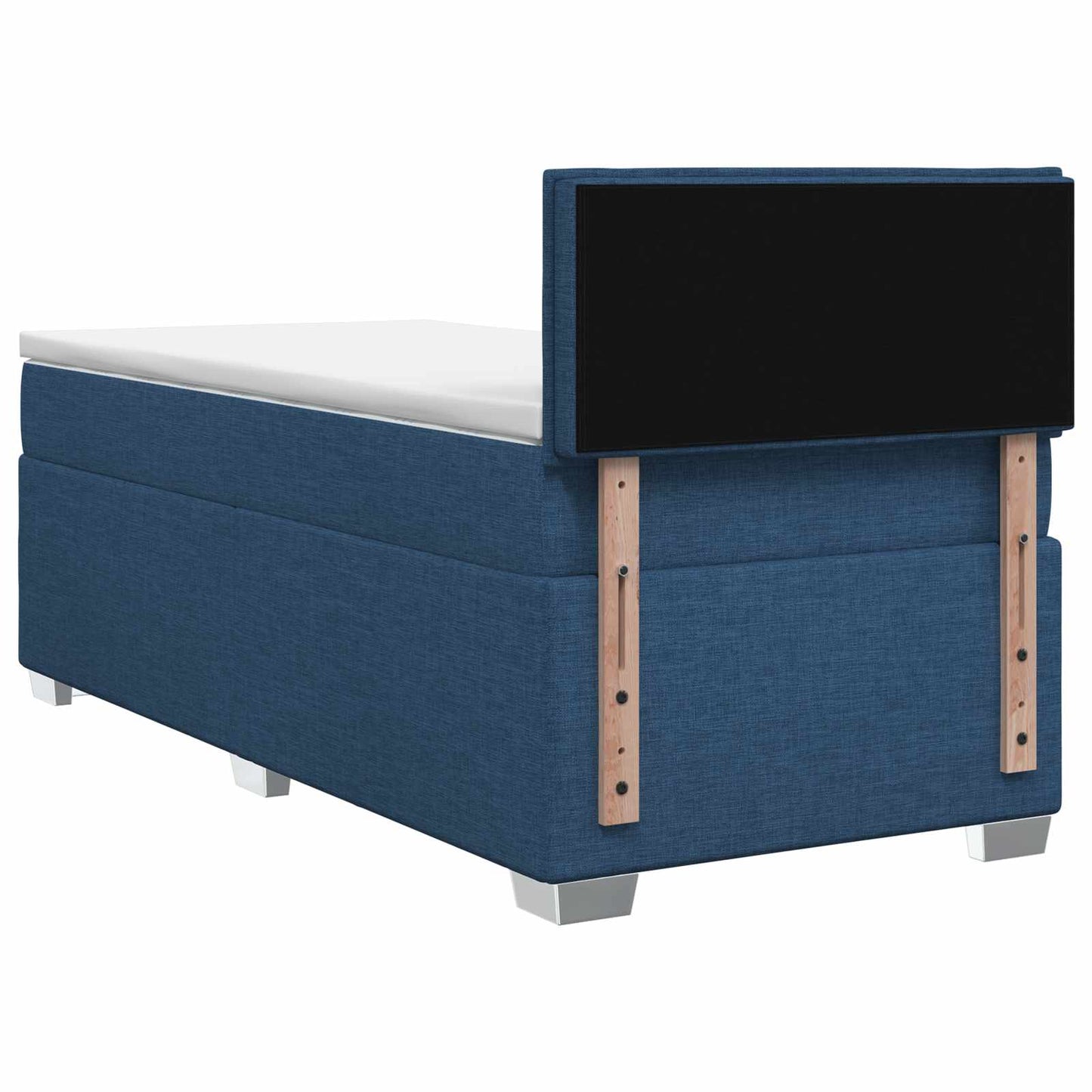 vidaXL Κρεβάτι Box Spring με Στρώμα και LED Μπλε 90 x 190 cm Ύφασμα
