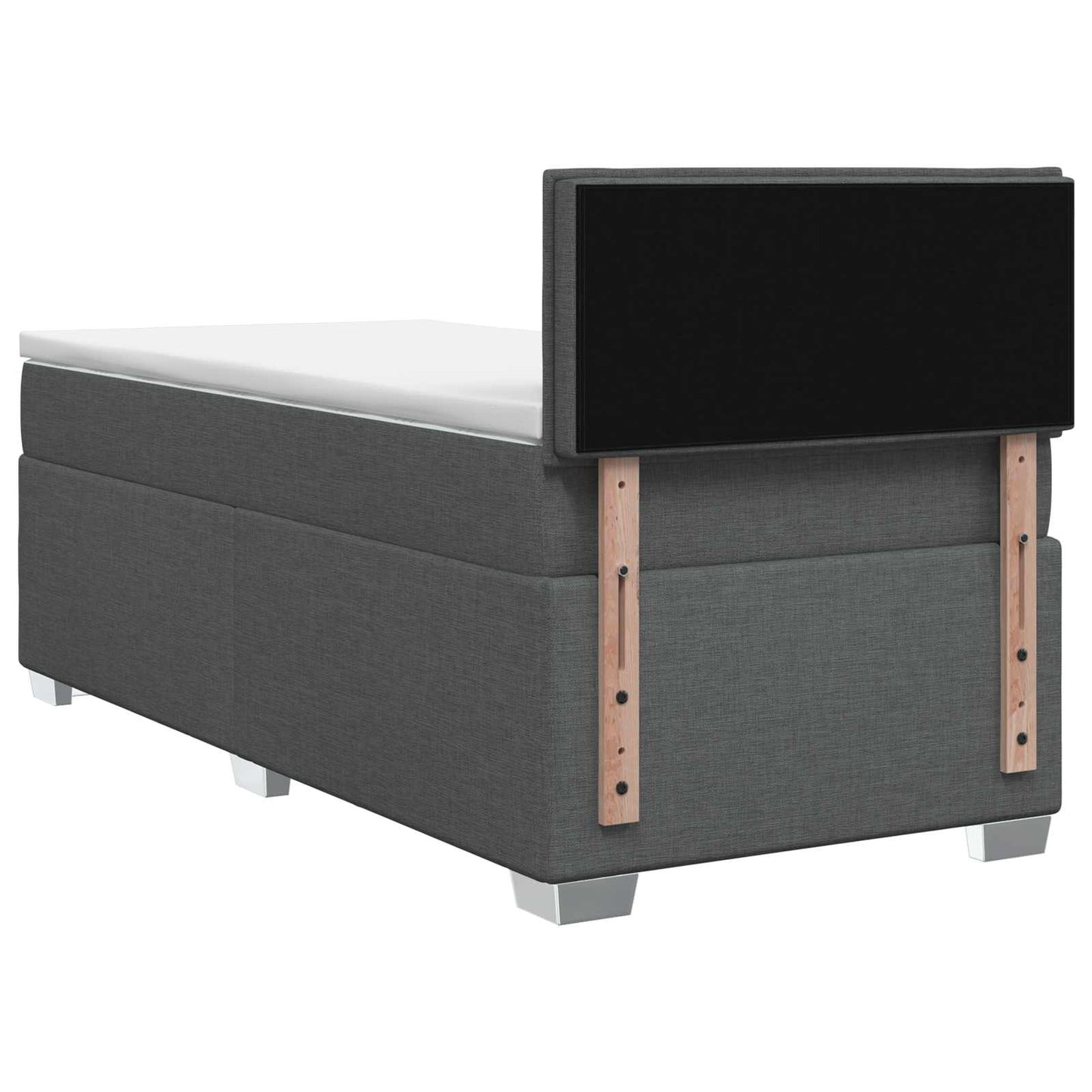 vidaXL Κρεβάτι Box Spring με Στρώμα και LED Σκούρο Γκρι 100 x 200 cm