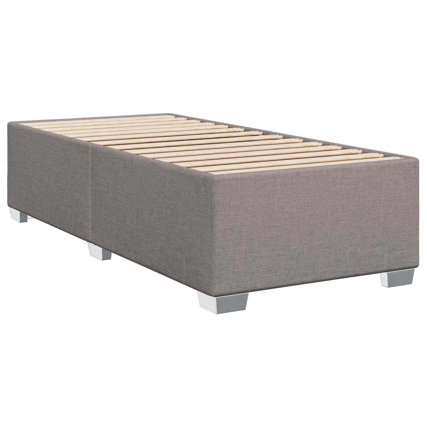 vidaXL Κρεβάτι Box Spring με Στρώμα και LED Taupe 100 x 200 cm Ύφασμα