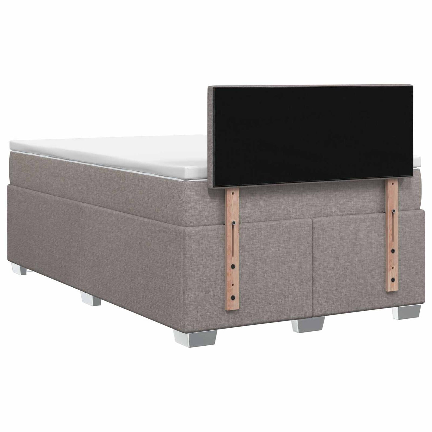vidaXL Κρεβάτι Box Spring με Στρώμα και LED Taupe 120 x 200 cm Ύφασμα