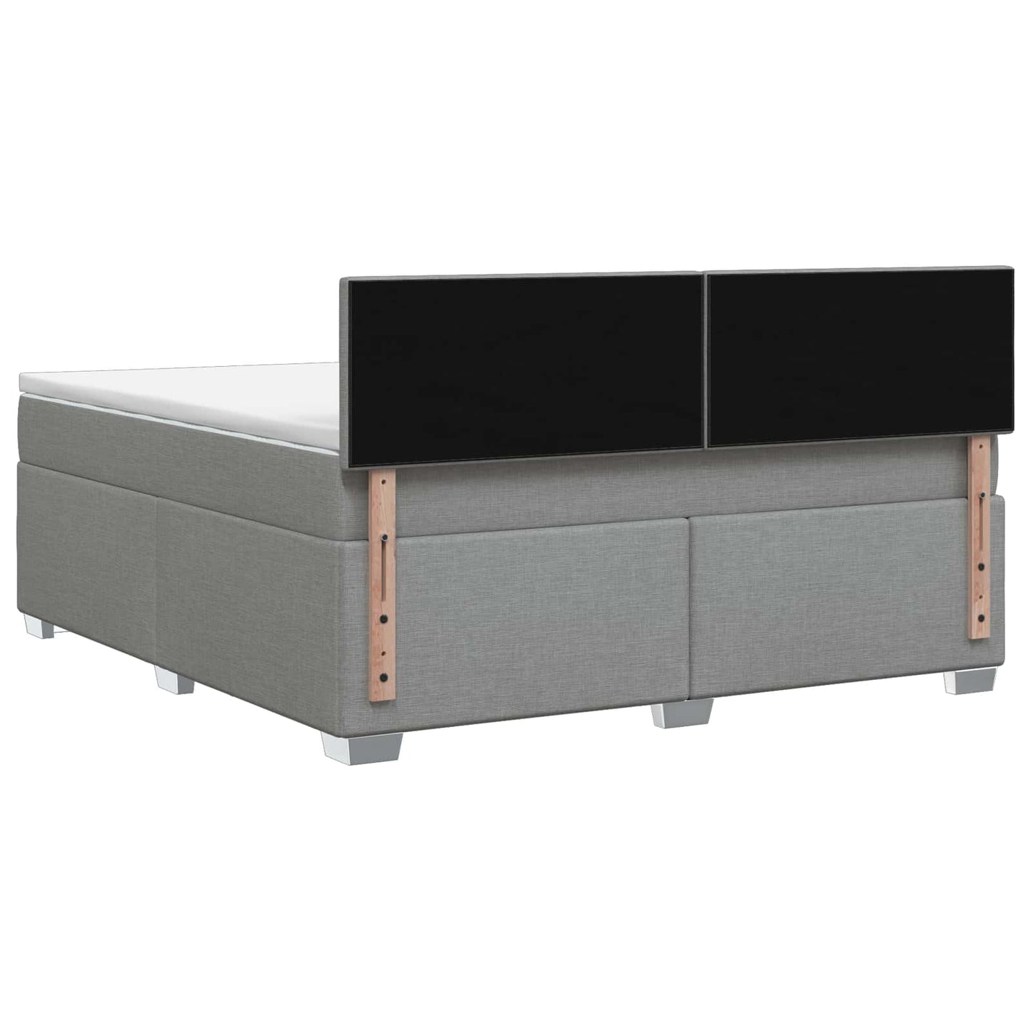 vidaXL Κρεβάτι Box Spring με Στρώμα και LED Ανοιχτό γκρι 140 x 190 cm