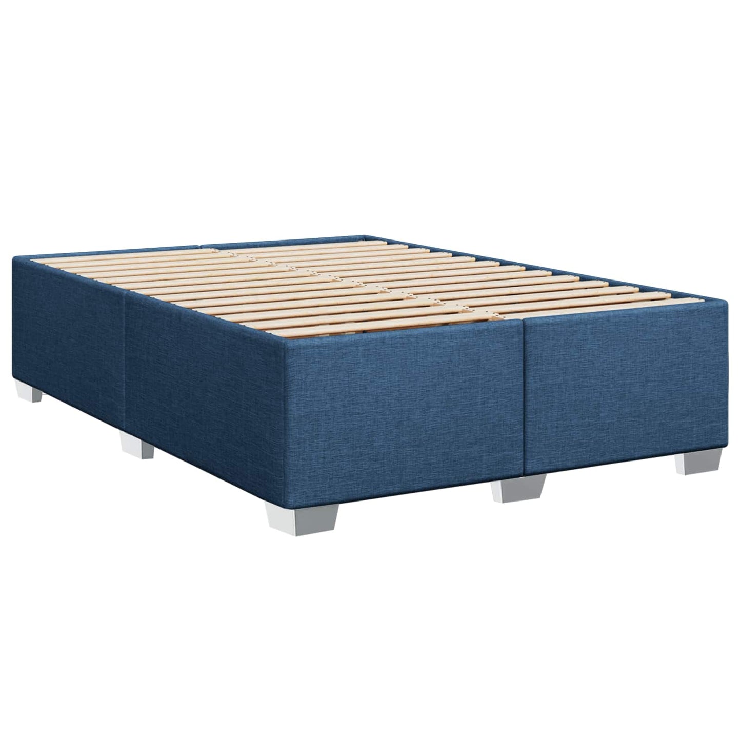 vidaXL Κρεβάτι Box Spring με Στρώμα και LED Μπλε 140 x 190 cm Ύφασμα
